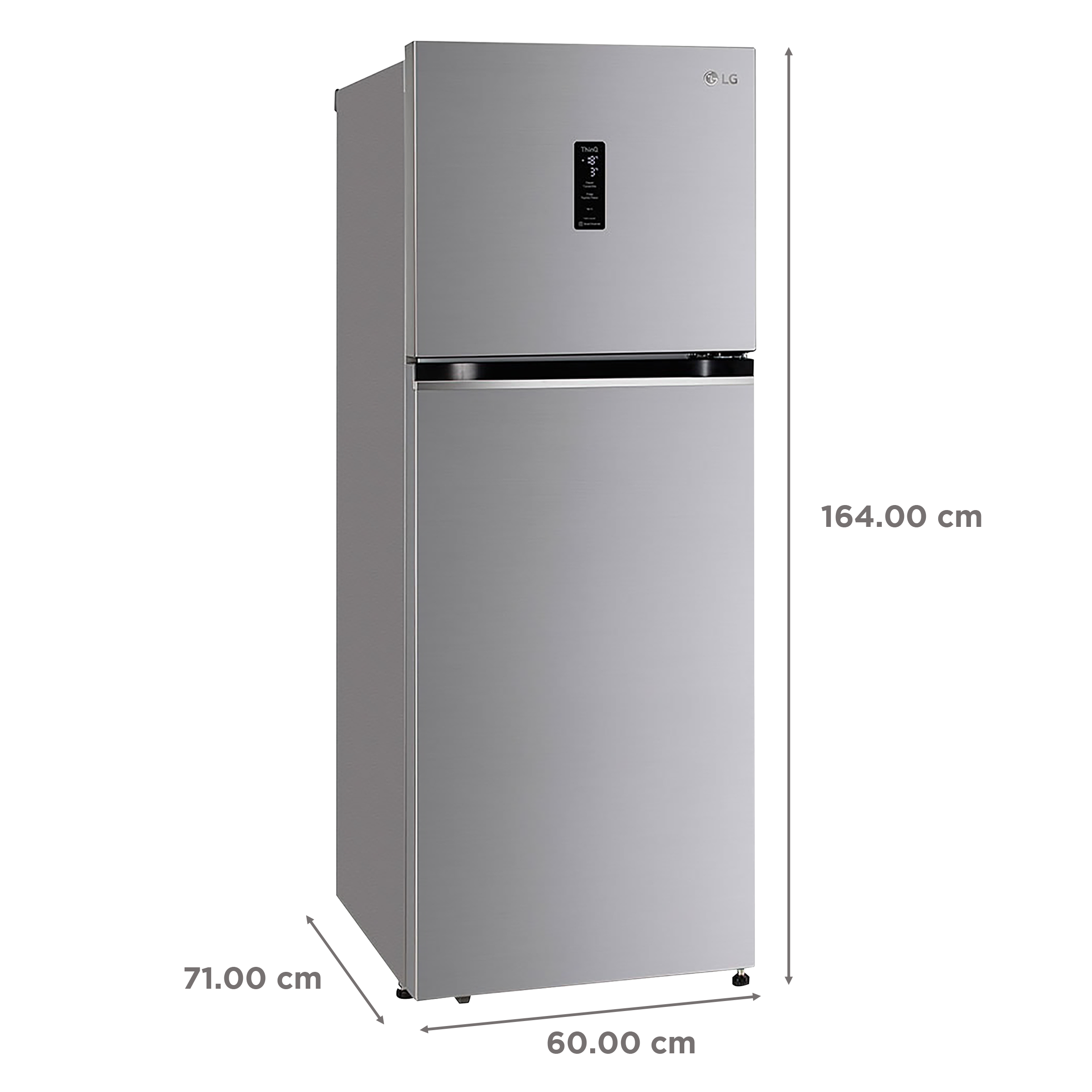 LG 340 Litres 3 Star Frost Free Double Door Smart Wifi Enabled Refrigerator with Door Cooling Plus Technology (GL-T342VPZX, Shiny Steel)_3