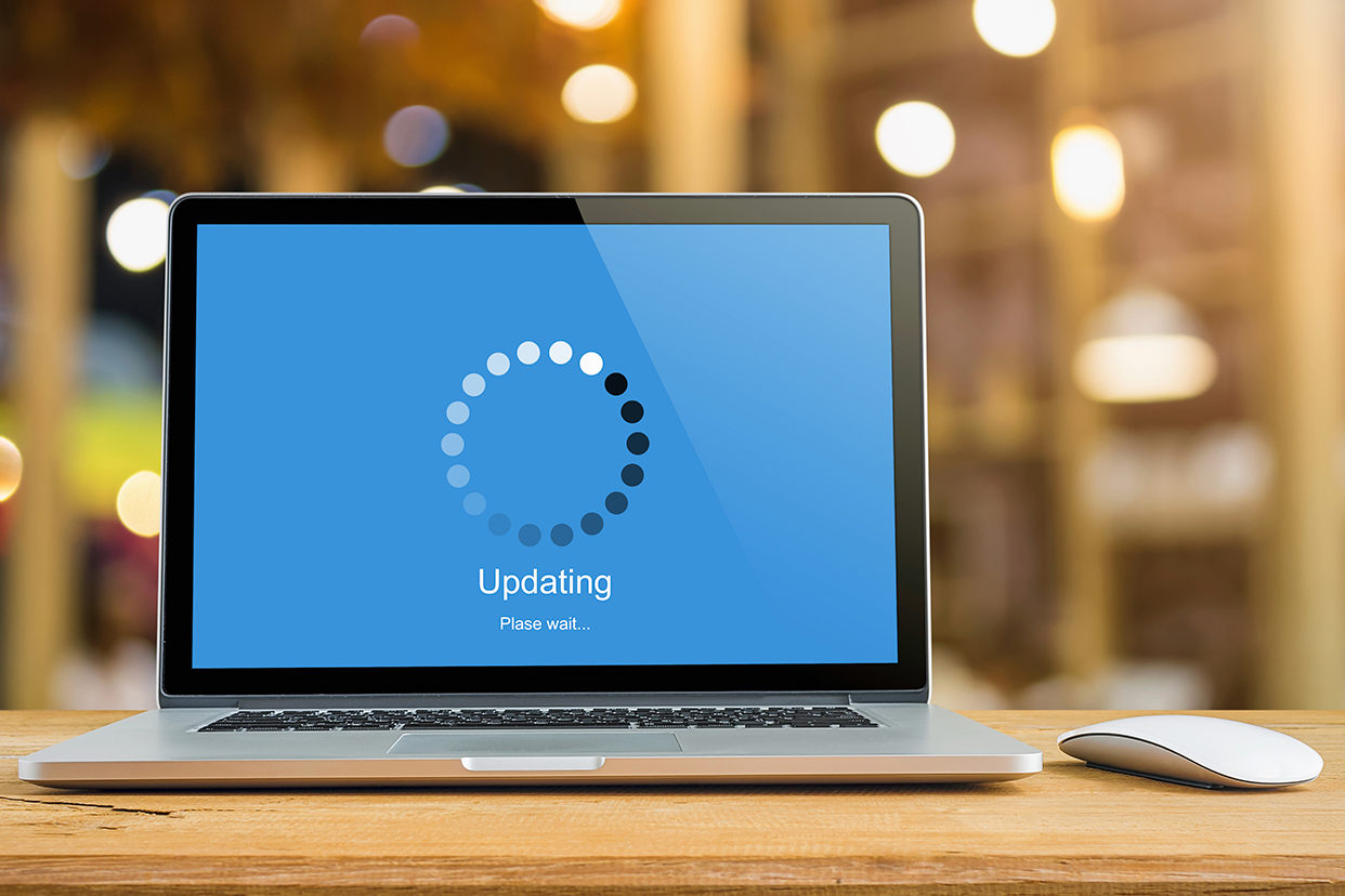 Software updating on laptop Software updating on laptop