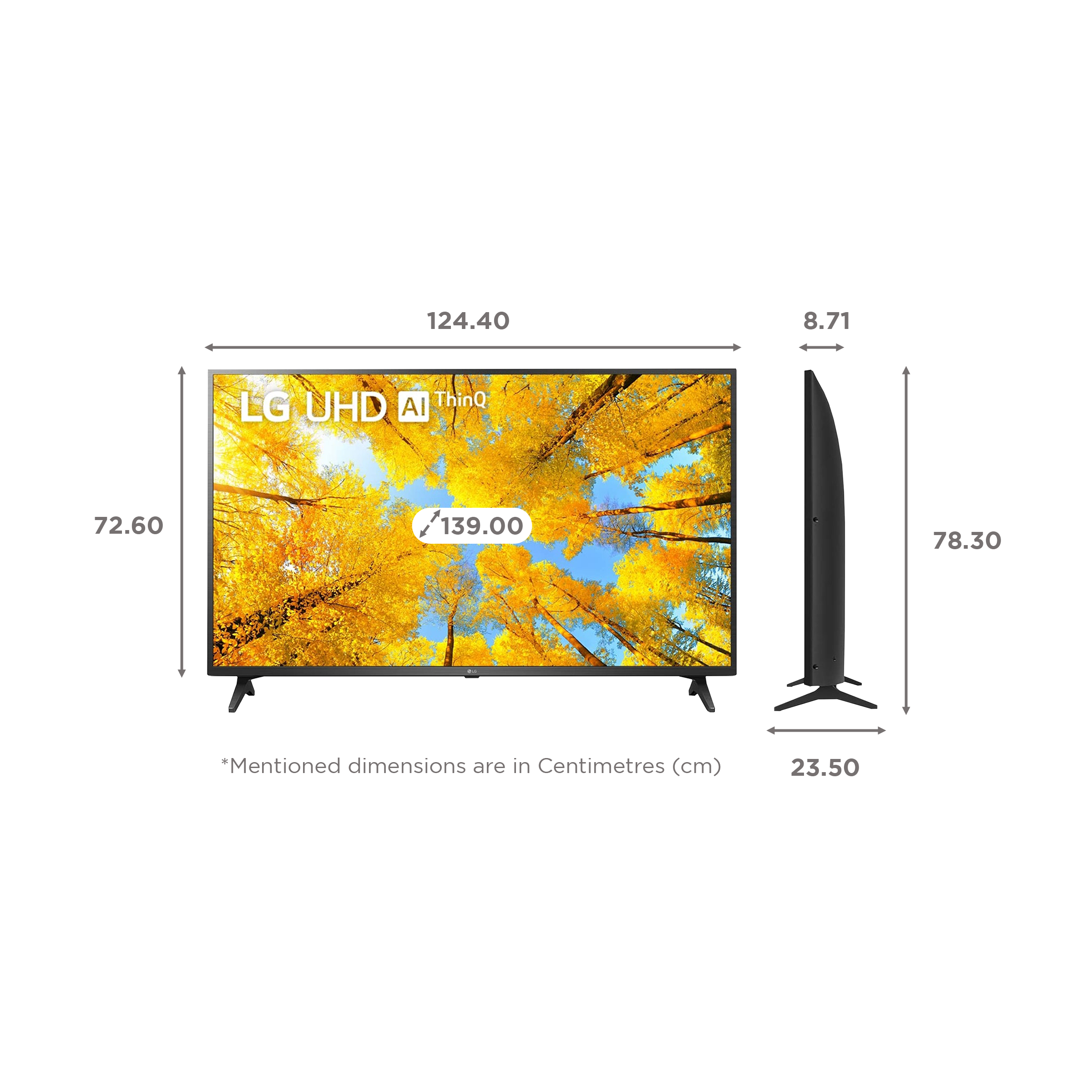 LG UQ75 139cm (55 Inches) 4K Ultra HD Smart TV (WebOS, AI Processor 4K, 55UQ7550PSF, Black)_2
