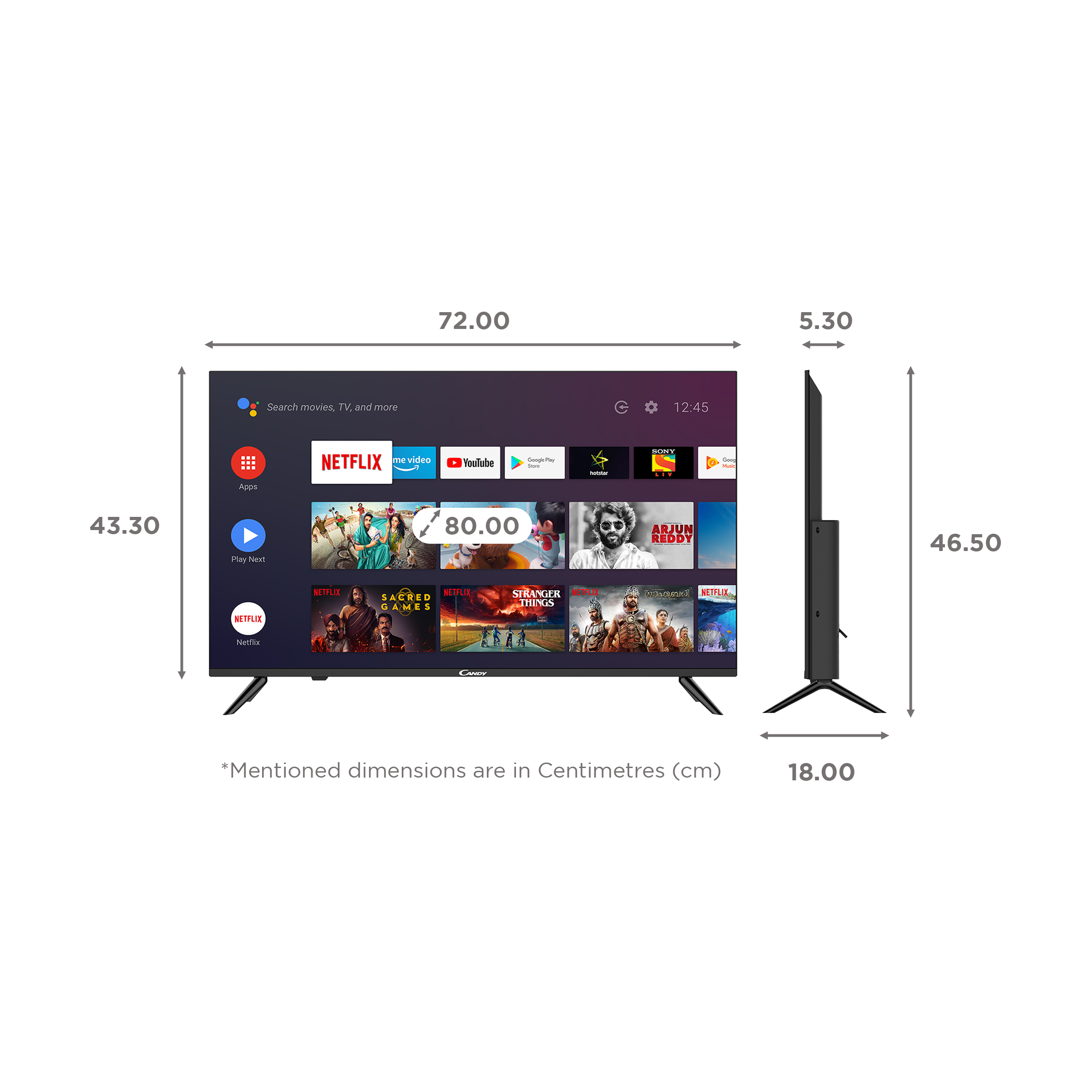 Candy KA66 80 cm (32 inch) HD Ready LED Smart Android TV with Google Assistant (2021 model)_2