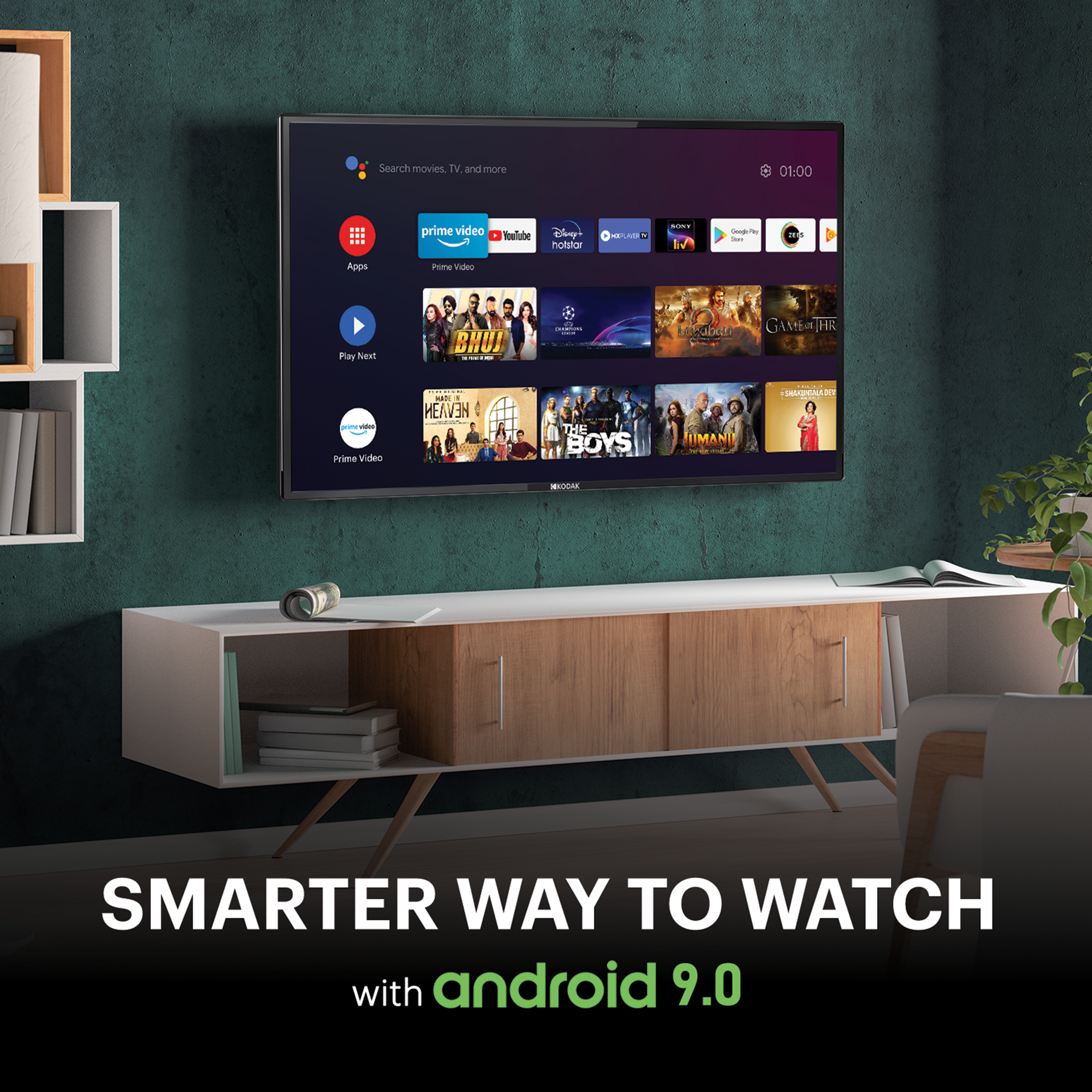 Smart Led Fhd 40 Pulgadas Google Tv Chromecast Tda Android Kodak