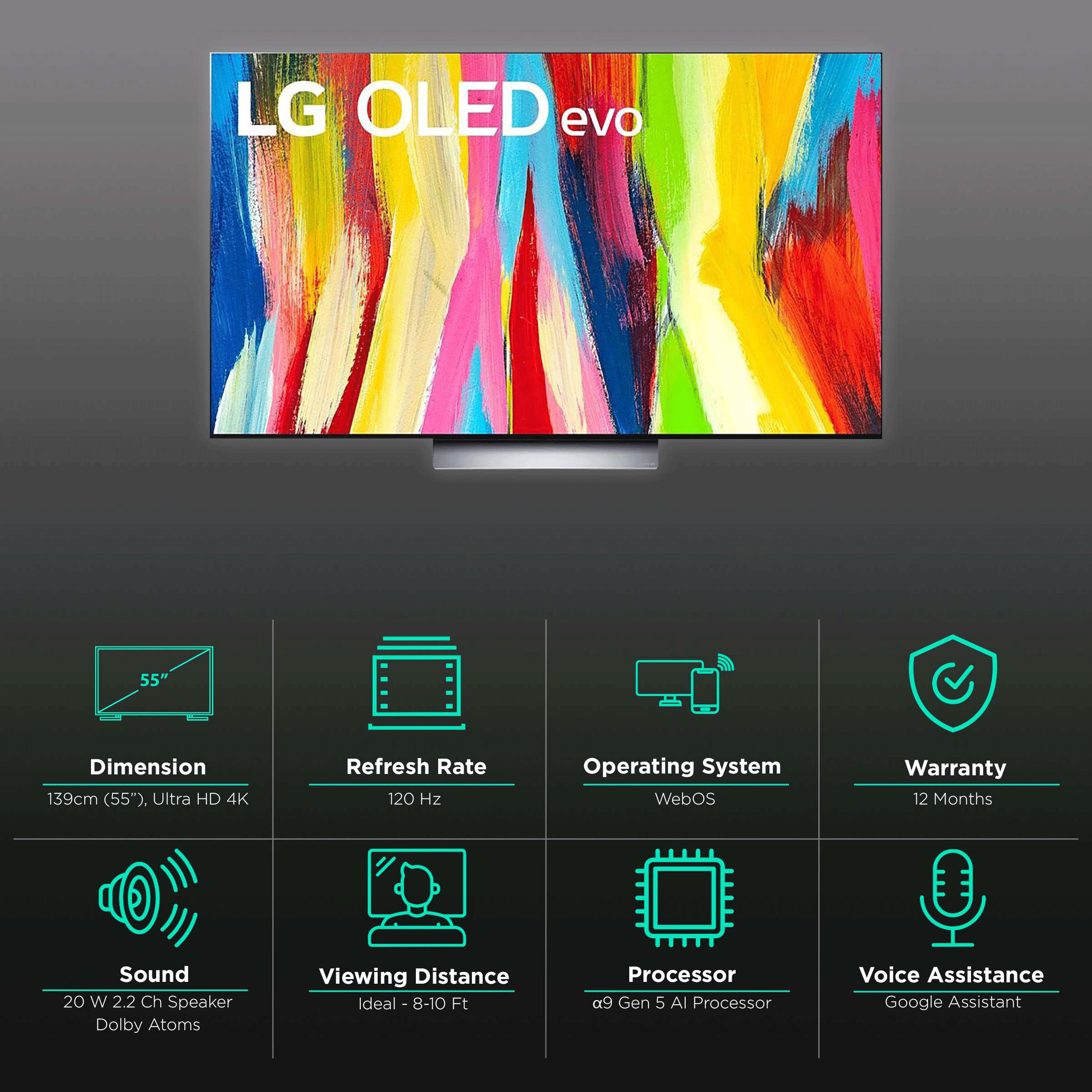 LG C2X 139 cm (55 inch) 4K Ultra HD OLED WebOS TV with Voice Assistance (2022 model)_3