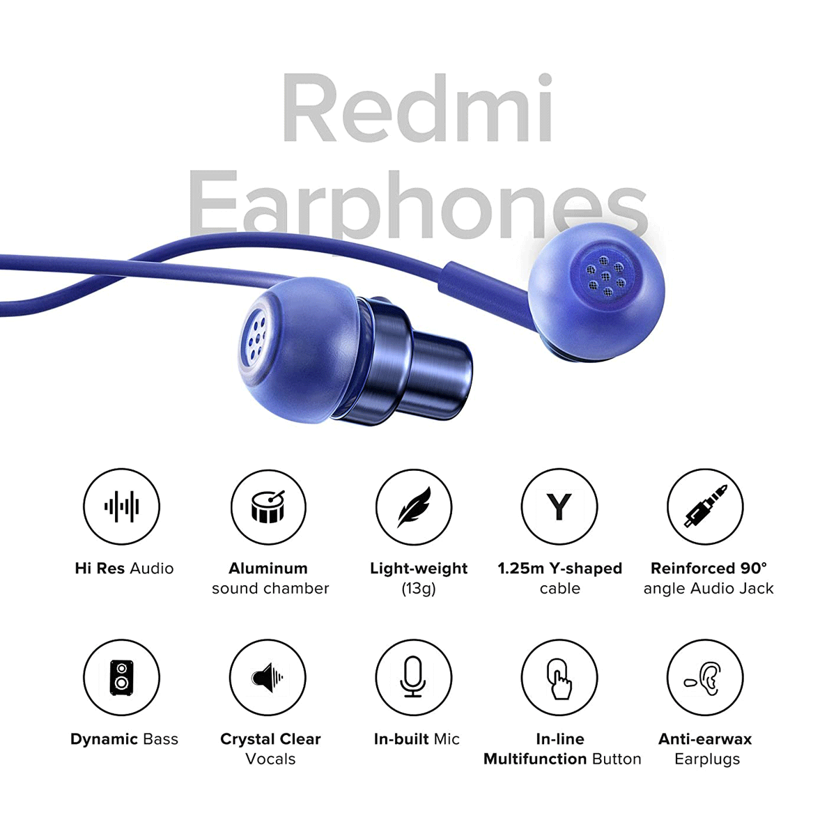 redmi bhr4207in wired earphone blue