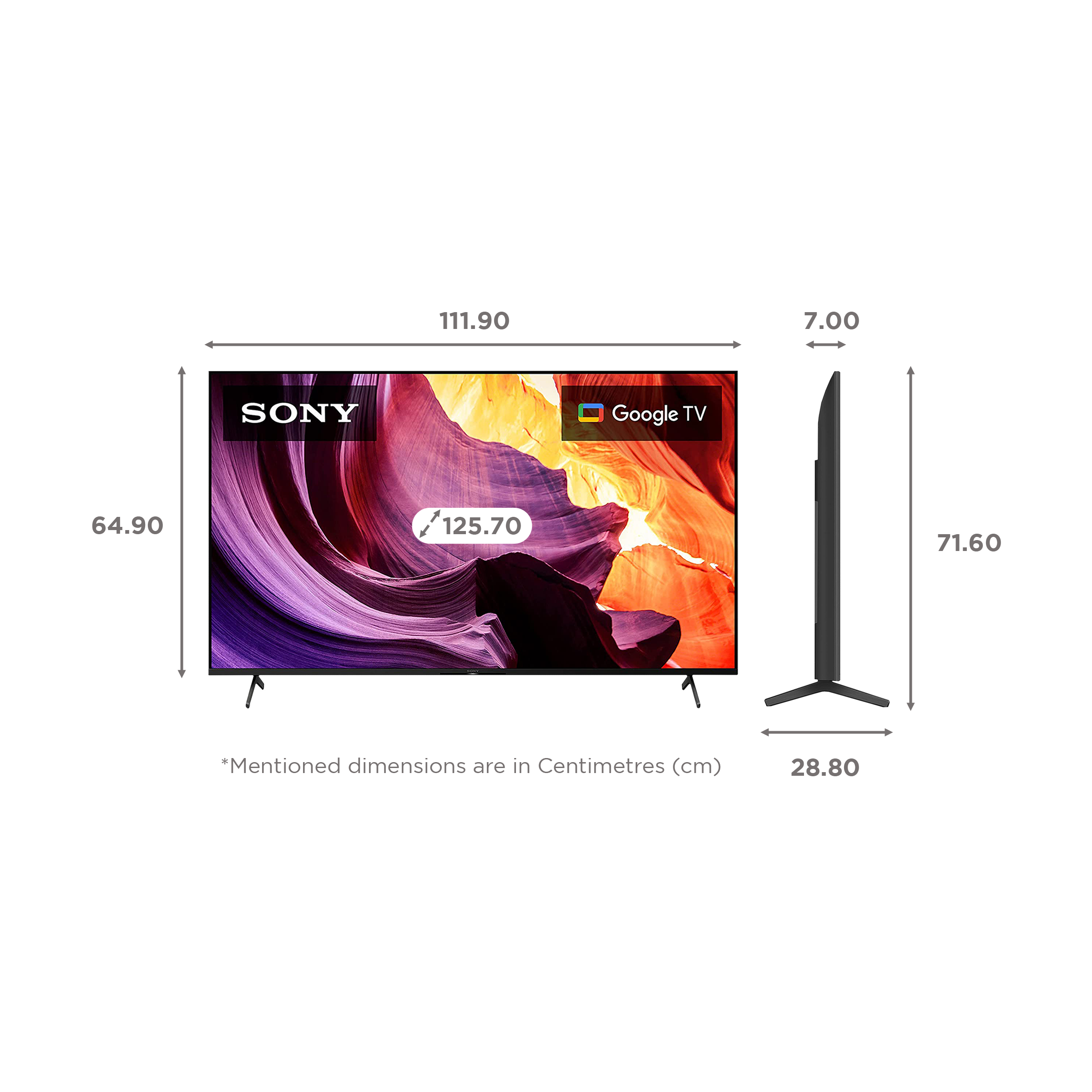 SONY 125.7cm (50 Inch) Ultra HD 4K LED Smart TV (X1 4K HDR Processor with Dolby Atmos, KD-50X80K, Black)_2