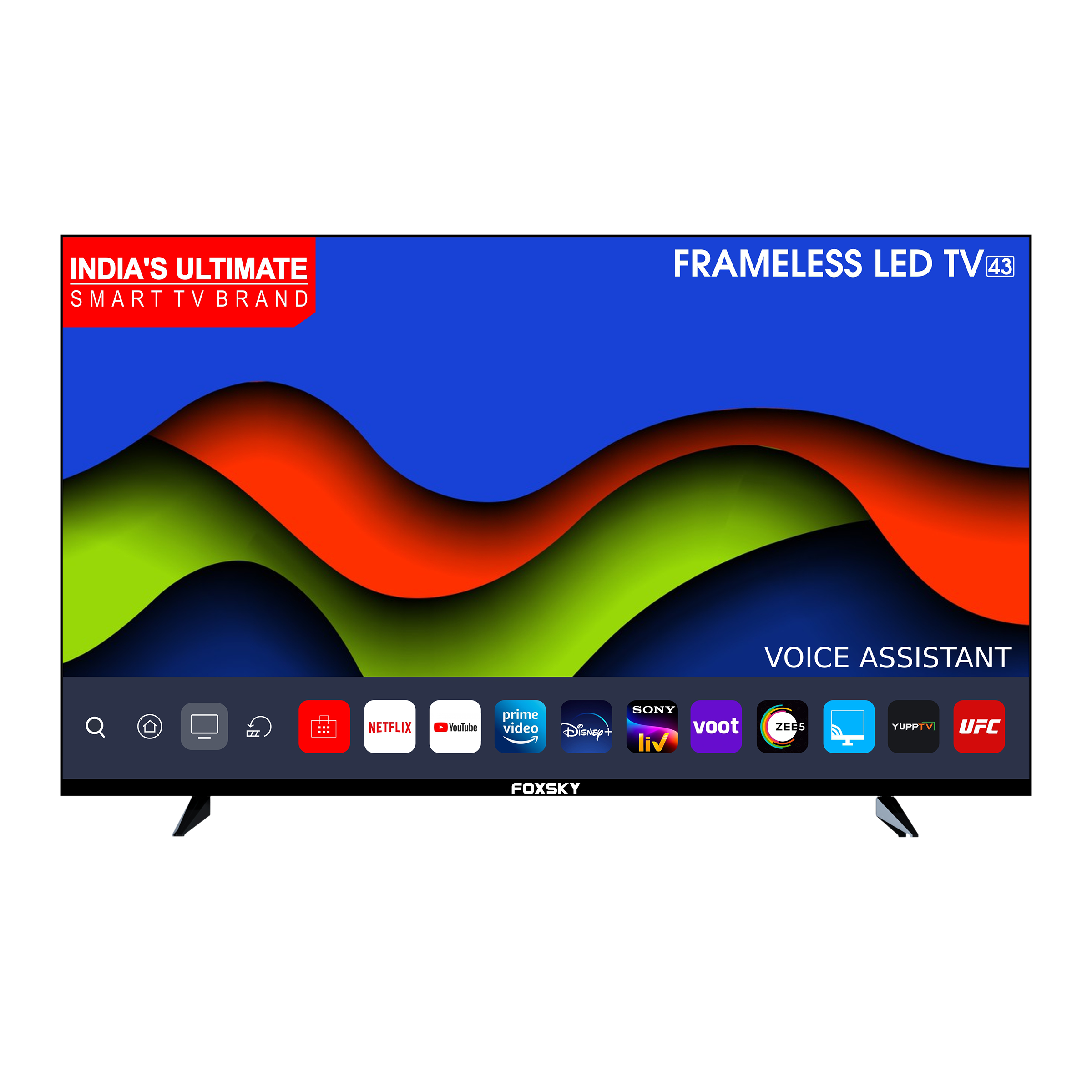 Foxsky 108cm (43 Inches) Full HD LED Android Smart TV (With Voice Assistant, 43FS-VS, Black)_1