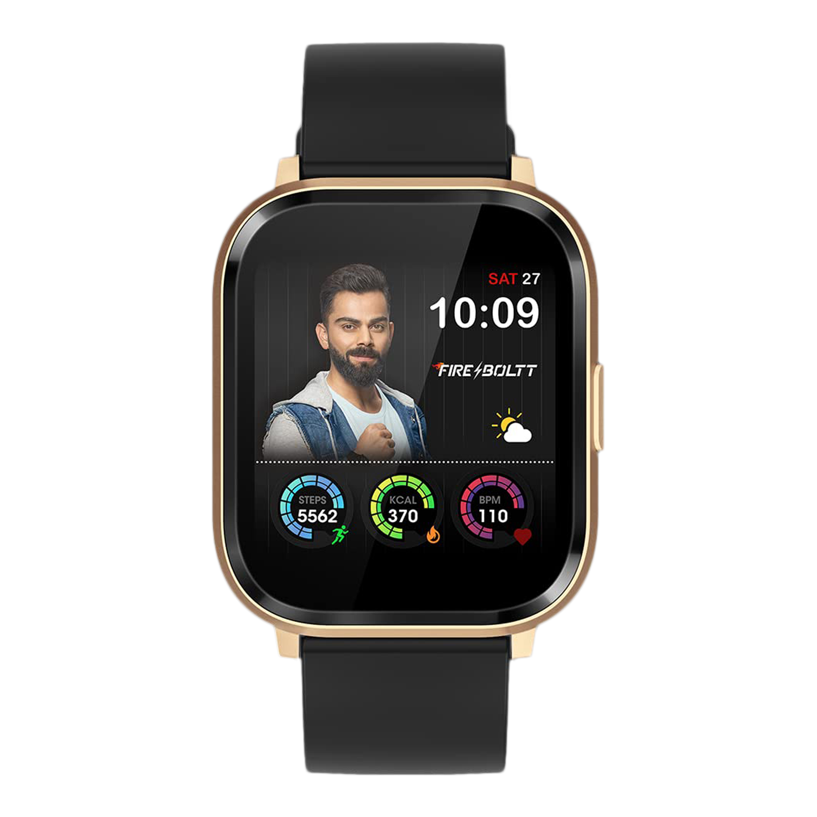 

Fire-Boltt Ninja 2 Max BSW022 Smartwatch with Activity Tracker (38mm HD Display, IP68 Water Resistant, Black Strap), No color