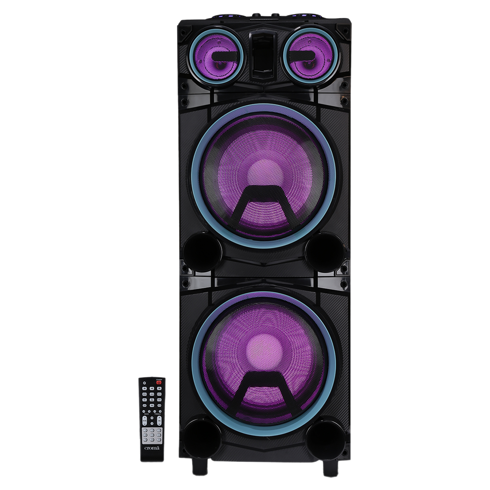 Croma 1400W Bluetooth Party Speaker with Mic (Dynamic Bass Boost with Recording Function, Black)_1