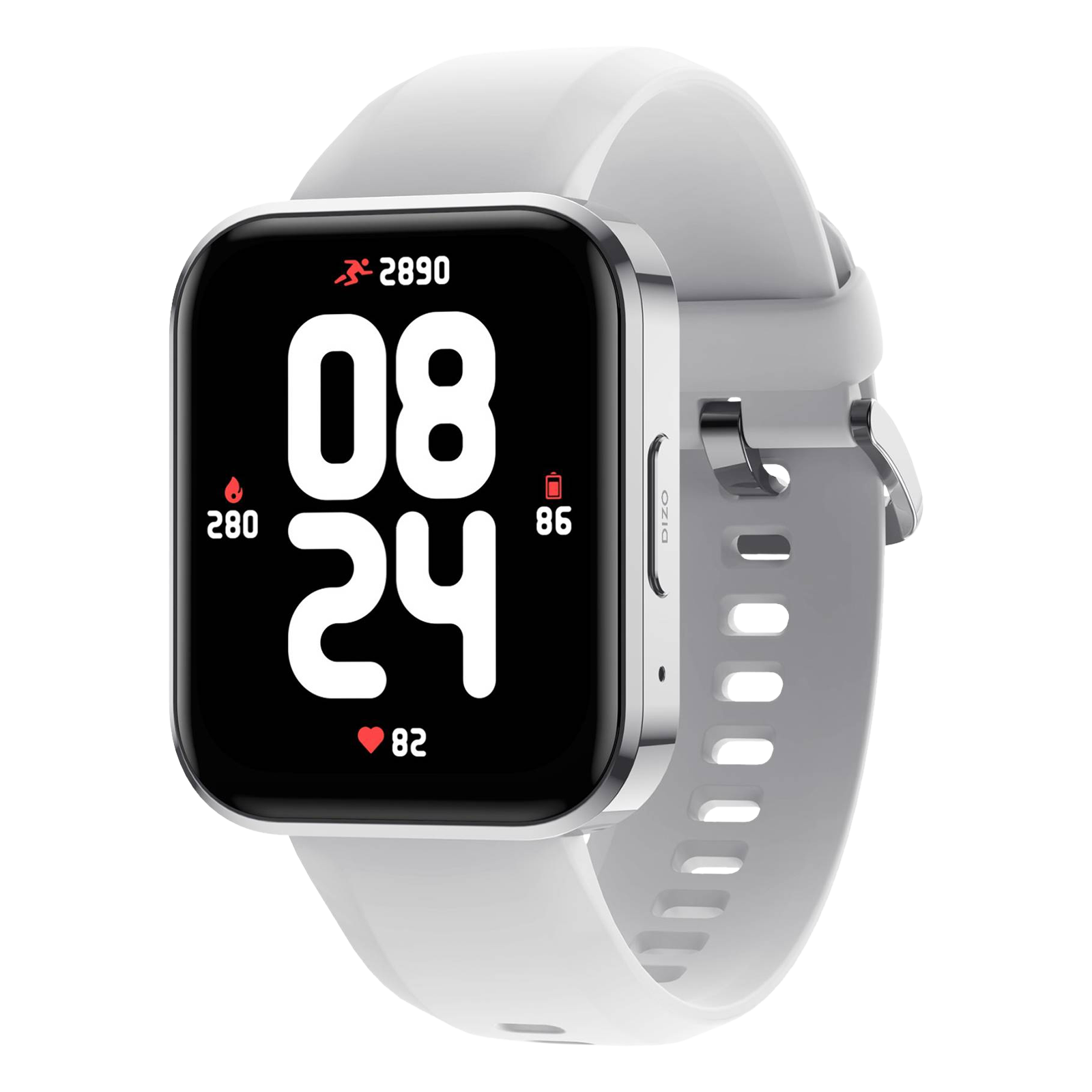 DIZO D Talk DW32051 Smartwatch with Bluetooth Calling (45.7mm Display, Water Resistant, Silver Grey Strap)_1