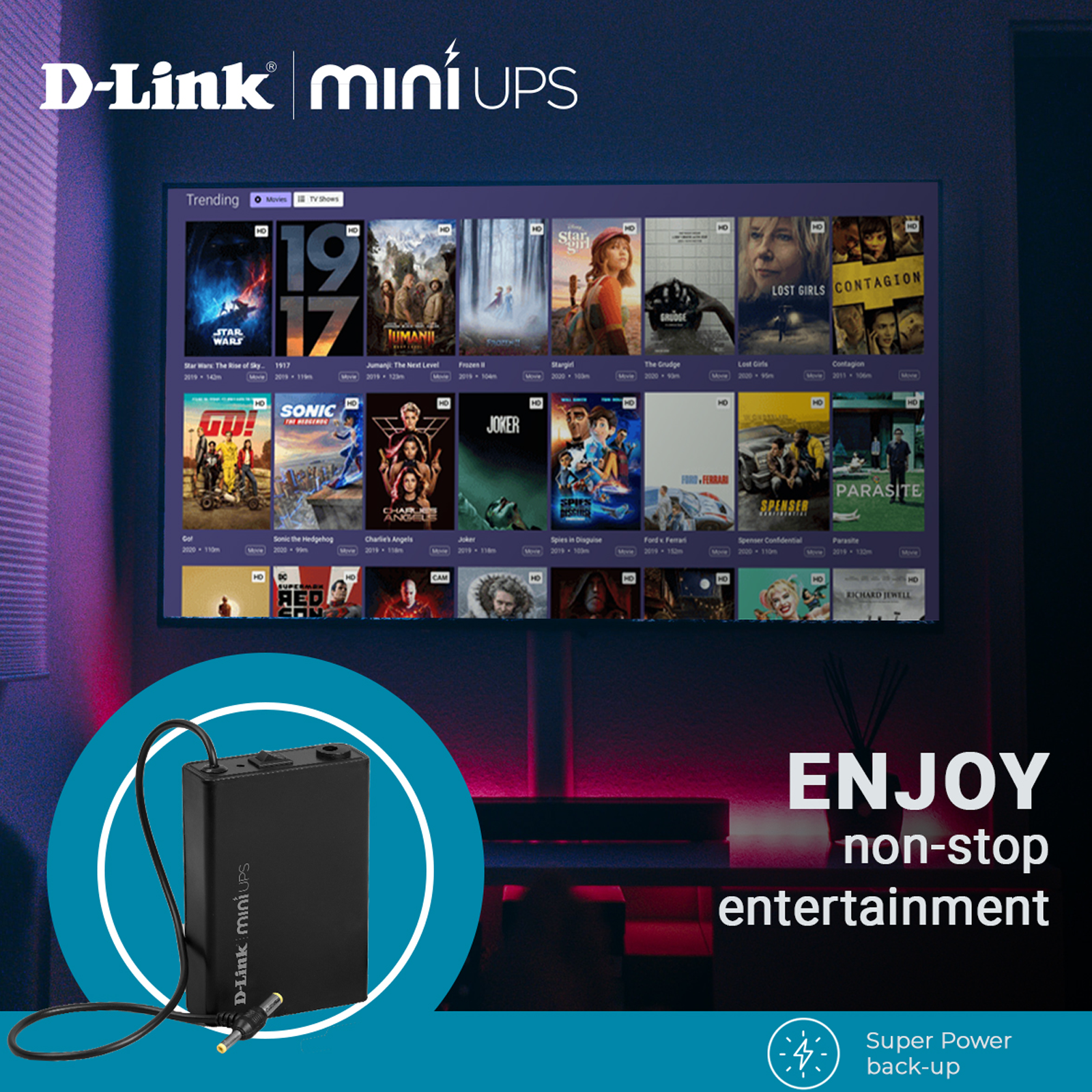 Buy D-Link 12V Mini UPS (Portable, DPS-FU1211, Black) Online - Croma