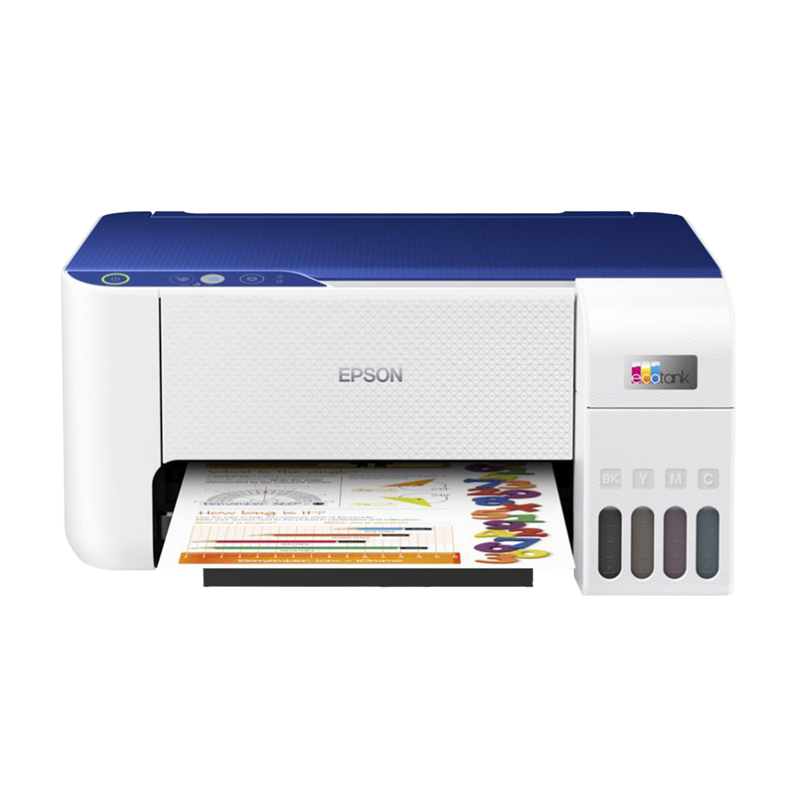 Epson EcoTank L3255 Wireless Color All-in-One Inkjet Printer (Flat Bed Scanner, C11CJ67512, White/Blue)