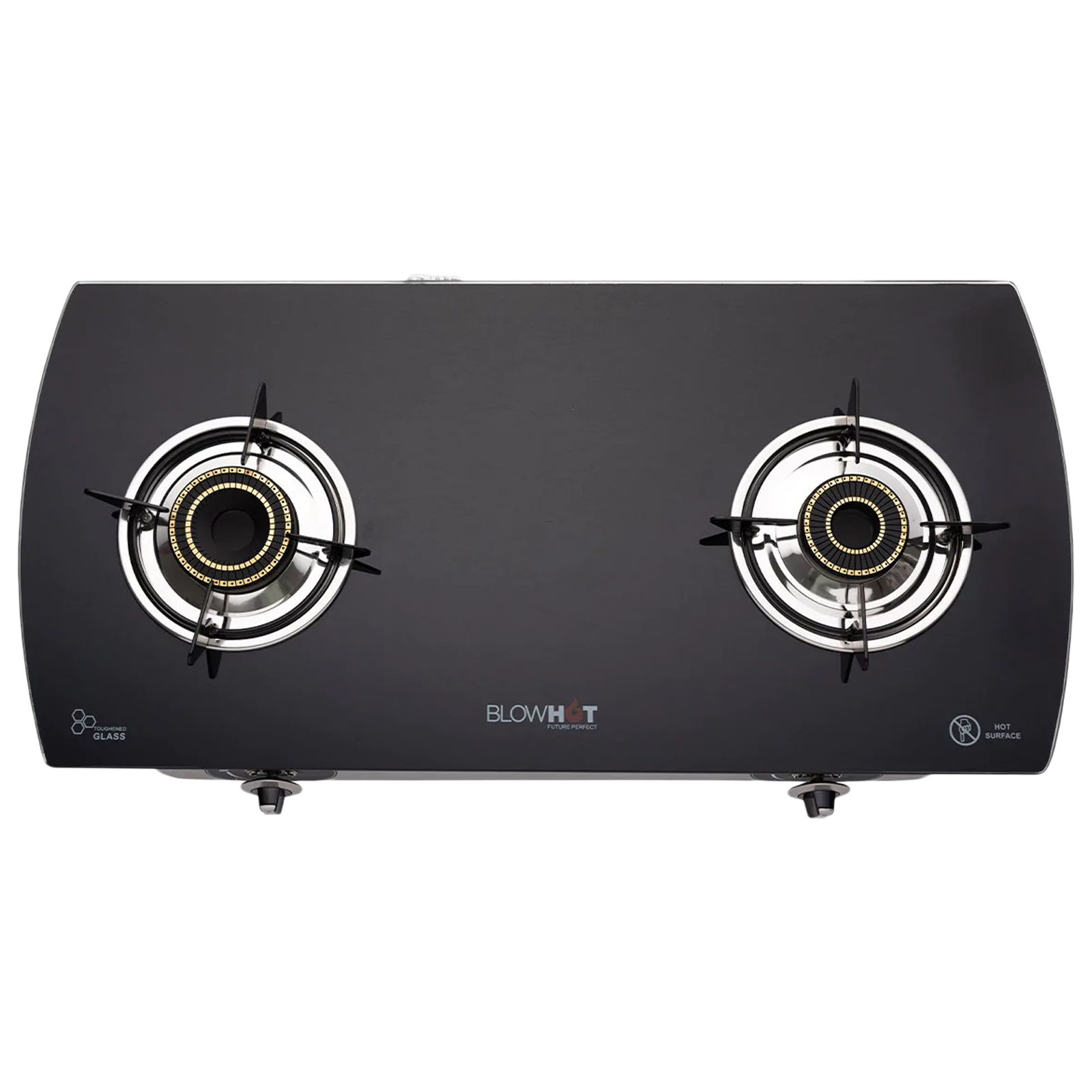 Blowhot JASPER 2 Burner Toughened Glass Gas Stove (Stainless Steel and Black Coated Body, Black)_1