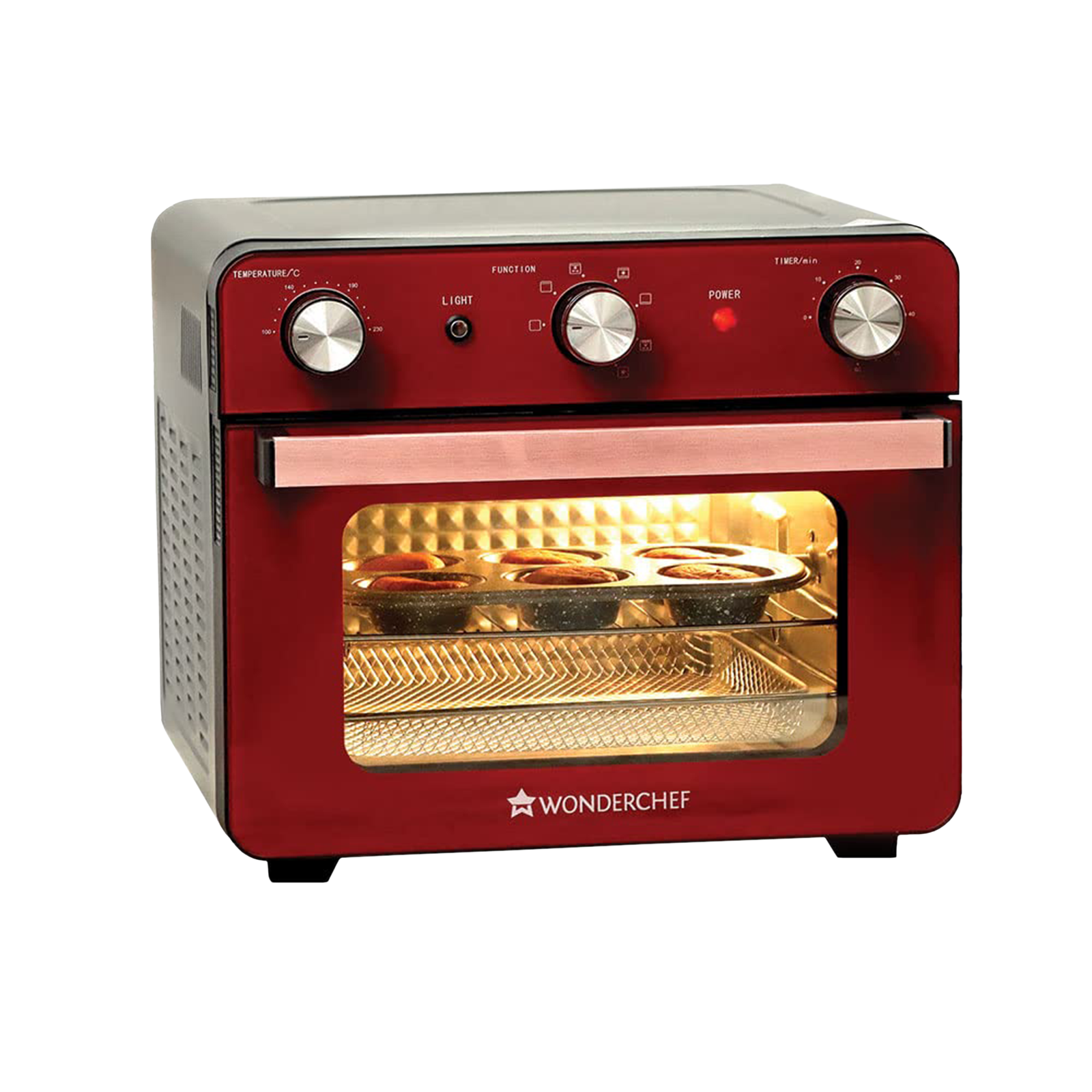 Wonderchef Crimson Edge 23 Litres Electric Air Fryer Oven (Zero Oil Cooking, 63154062, Red)_1