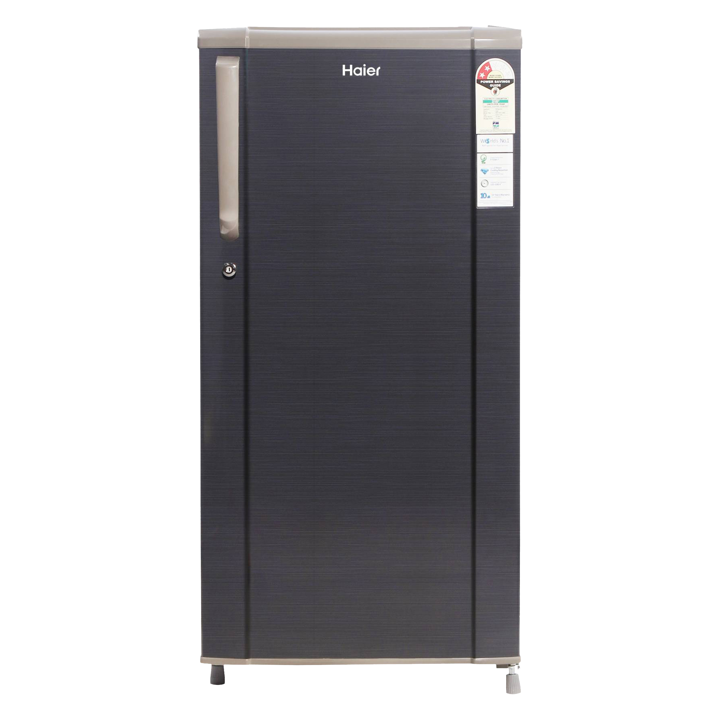 

Haier 181 Liters 2 Star Direct Cool Single Door Refrigerator with Stabilizer Free Operation (HED-1812BKS-E, Black Brushline), No color