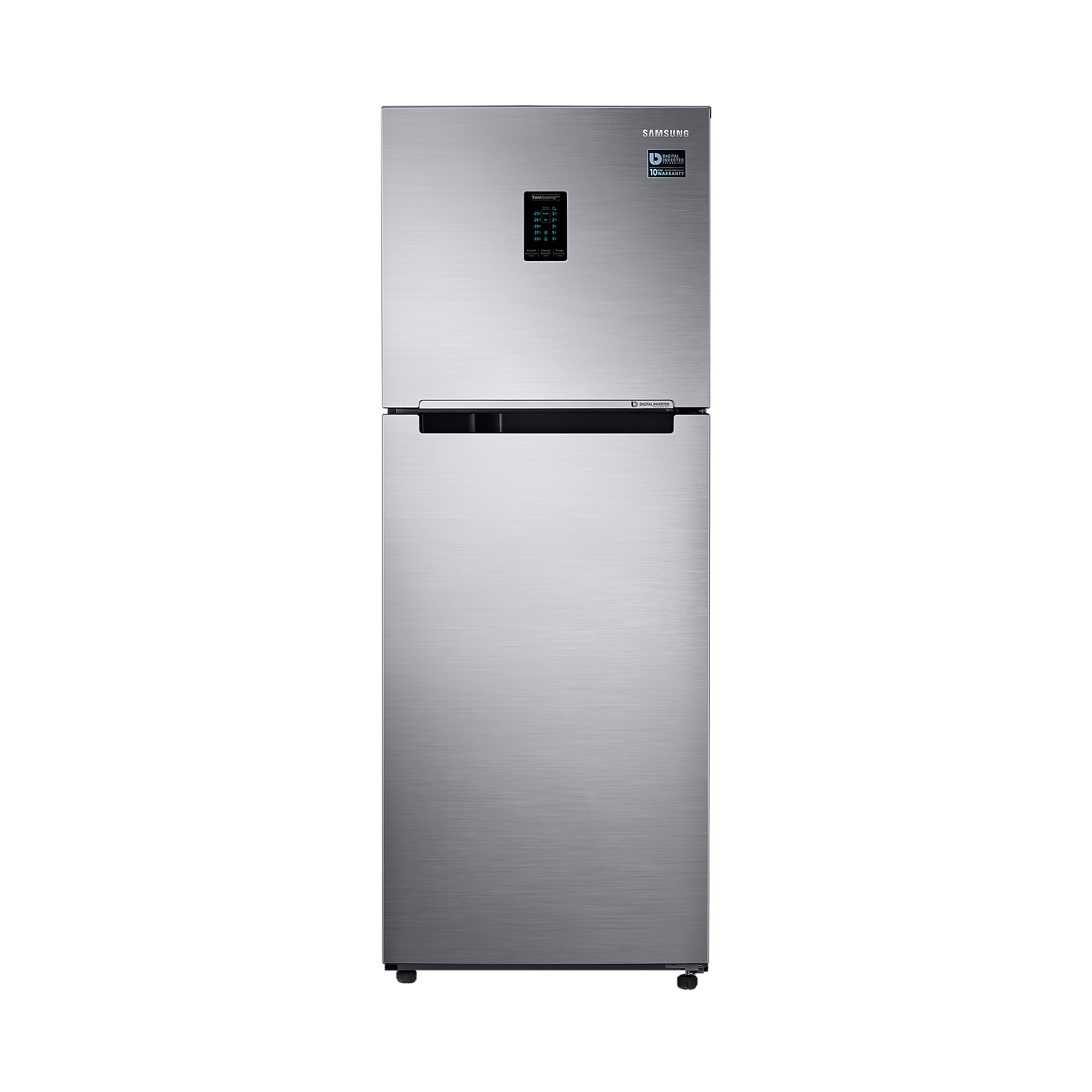 

SAMSUNG 324 Litres 3 Star Frost Free Double Door Convertible Refrigerator with Twin Cooling Plus Technology (RT34T4513S8/HL, Elegant Inox), No color