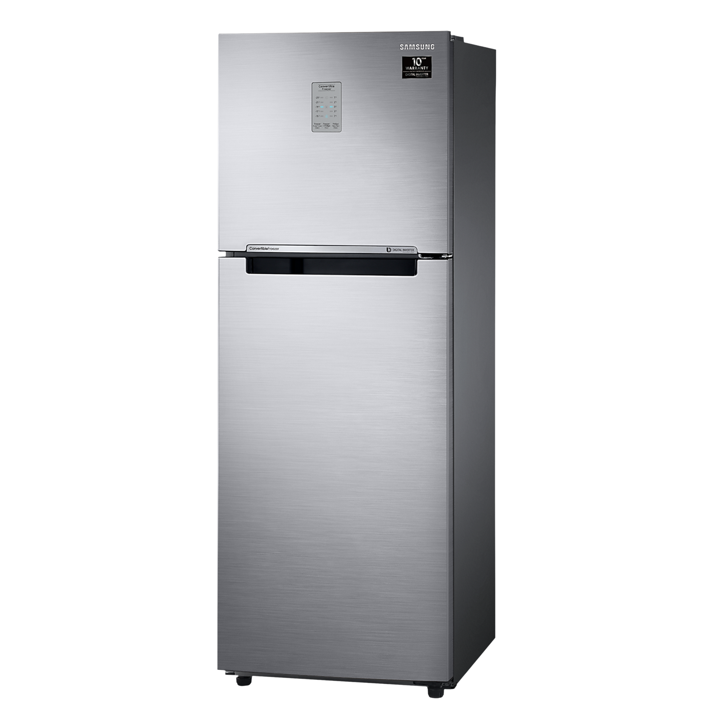 side by side black refrigerator with ice maker