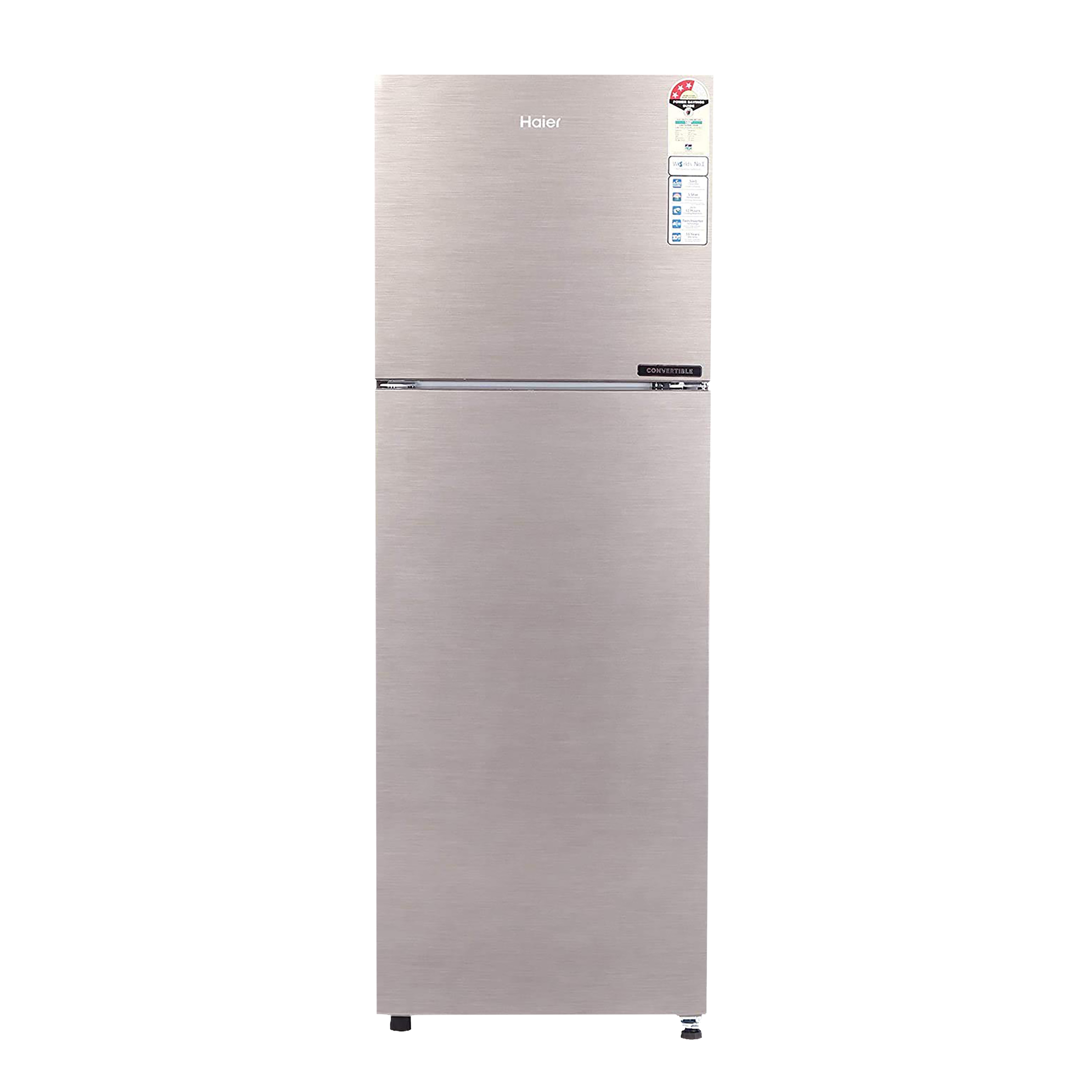 Haier 258 Litres 2 Star Frost Free Double Door Convertible Refrigerator with Turbo Icing Technology (HEF-25TDS, Dazzle Steel)_1