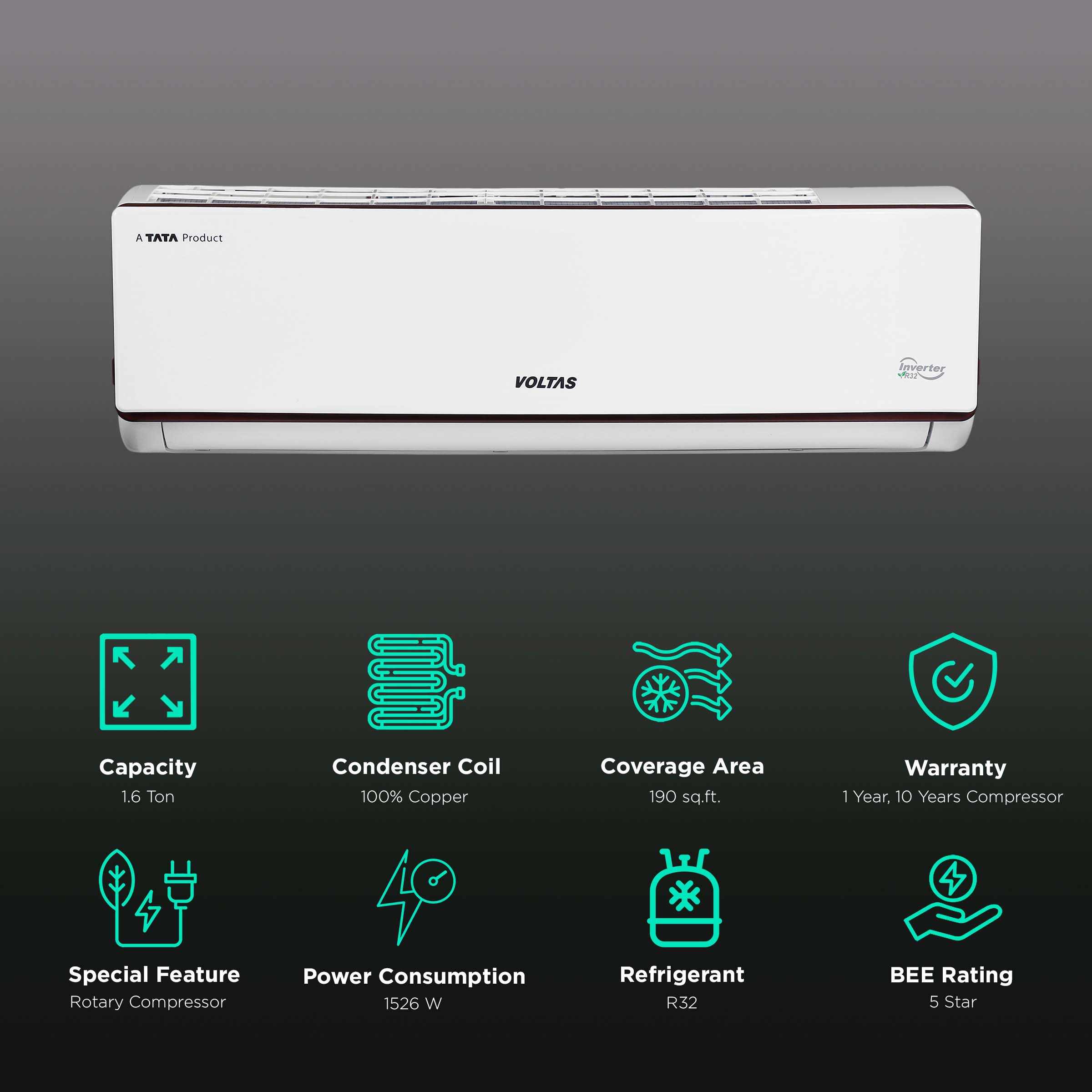 voltas 1.6 ton 5 star ac