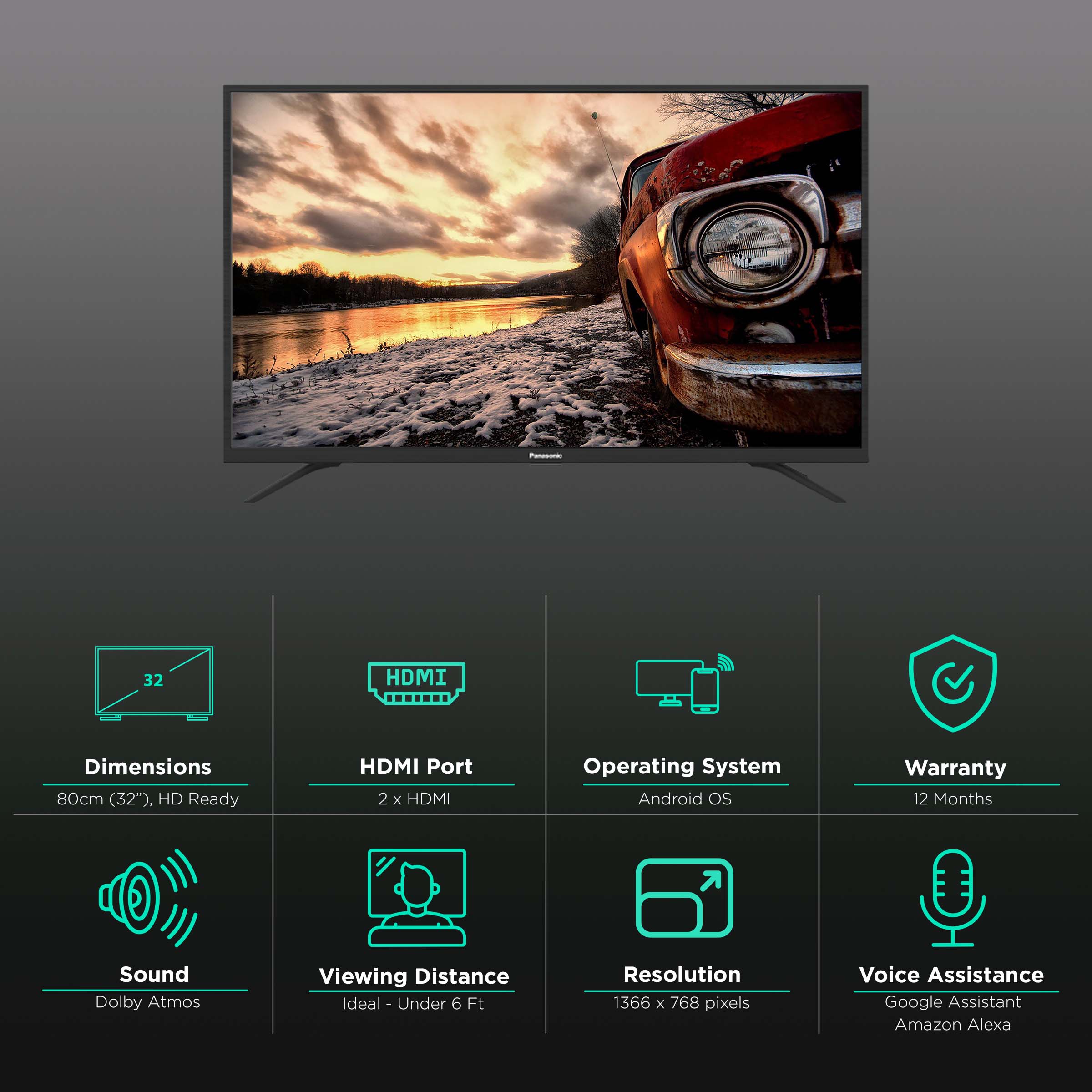 incident browser Painkiller Buy Panasonic 80 cm (32 inch) HD Ready LED Smart Android TV with Voice  Assiatant Online – Croma