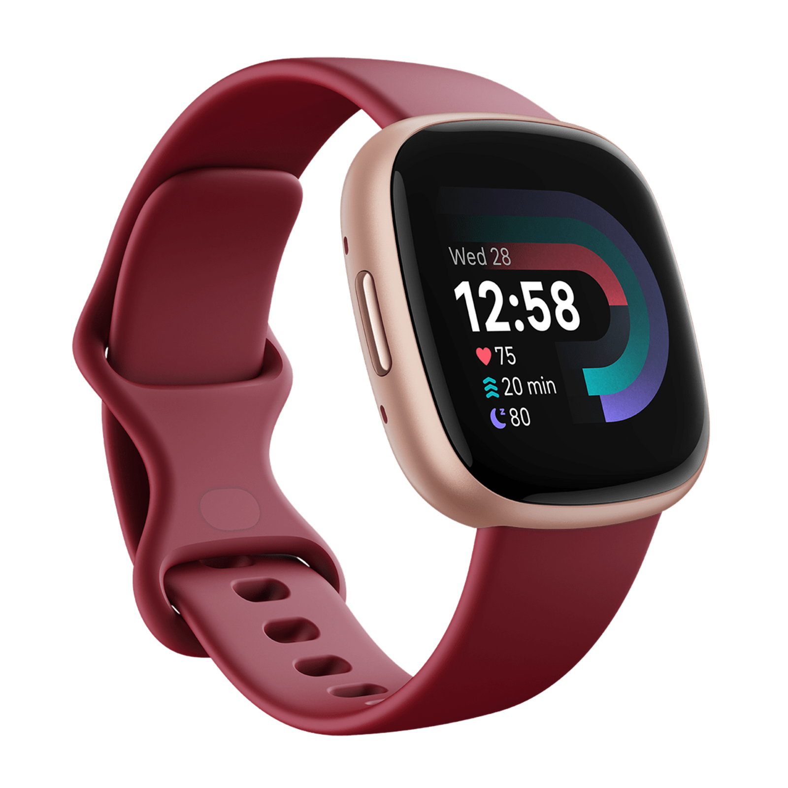 Fitbit Versa 4 Smartwatch with Activity Tracker (40.1mm Display, Water Resistant, Beet Juice Strap)_2