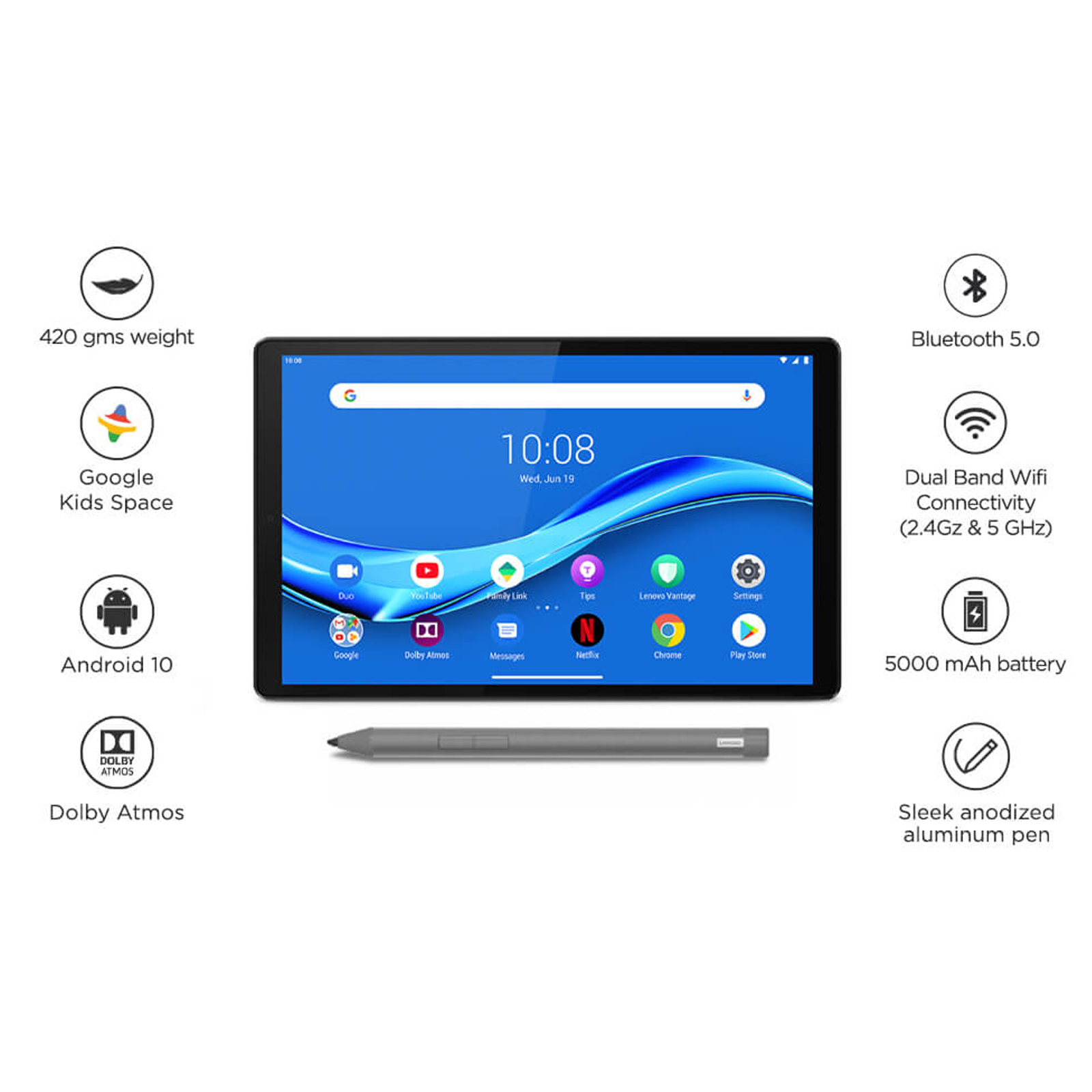 Lenovo Lenovo Tab M10 2nd Gen 4 GB RAM 64 GB ROM 10.1 inch with Wi-Fi+4G  Tablet (Platinum Grey) Price in India - Buy Lenovo Lenovo Tab M10 2nd Gen 4  GB