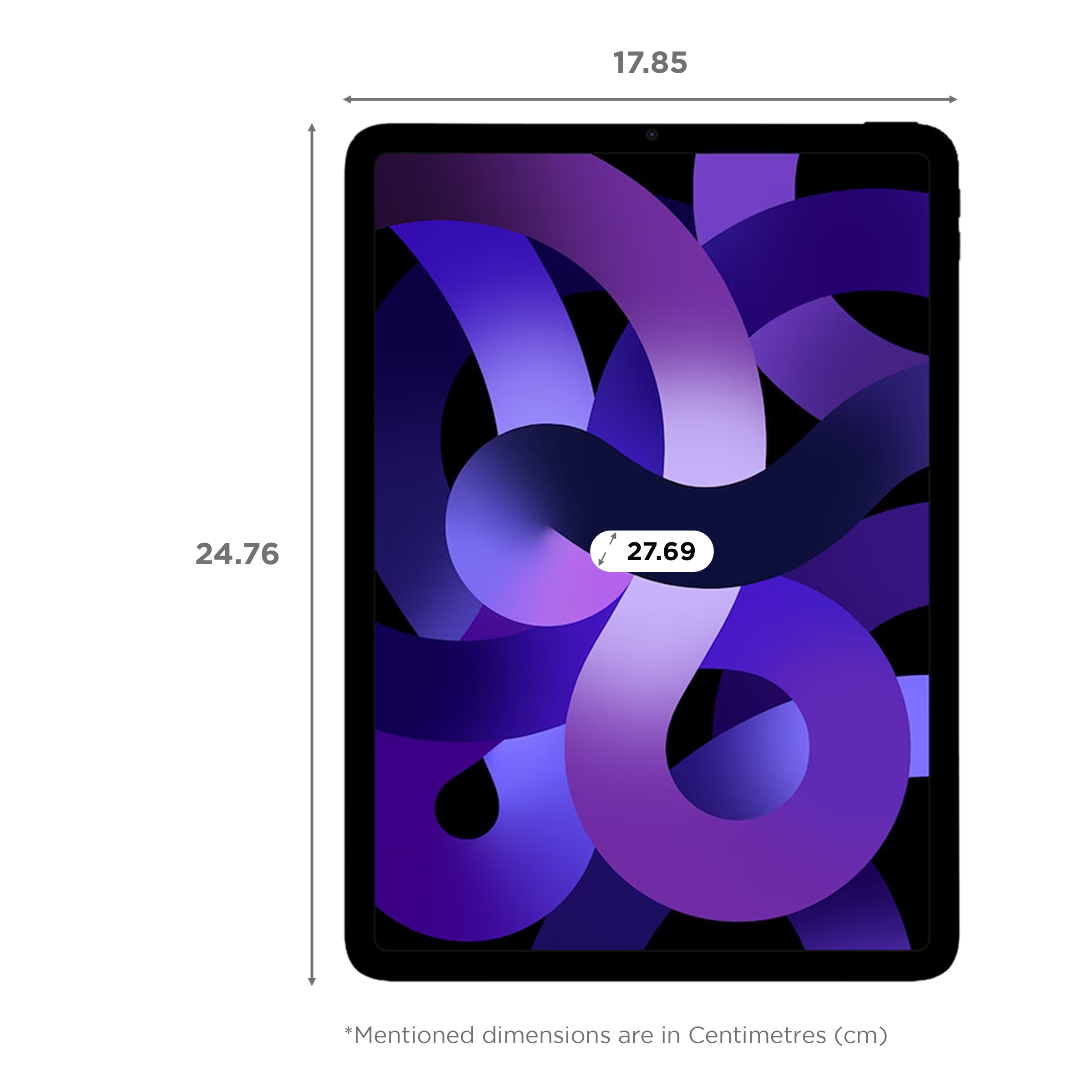 Apple iPad Air 5th Generation Wifi (10.9 Inch, 256GB ROM, Purple, 2022 model)_2