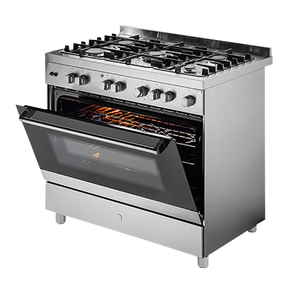 KAFF 100 Litres 5 Burner Cooking Range with Electric Oven (KGM90, Silver)_1