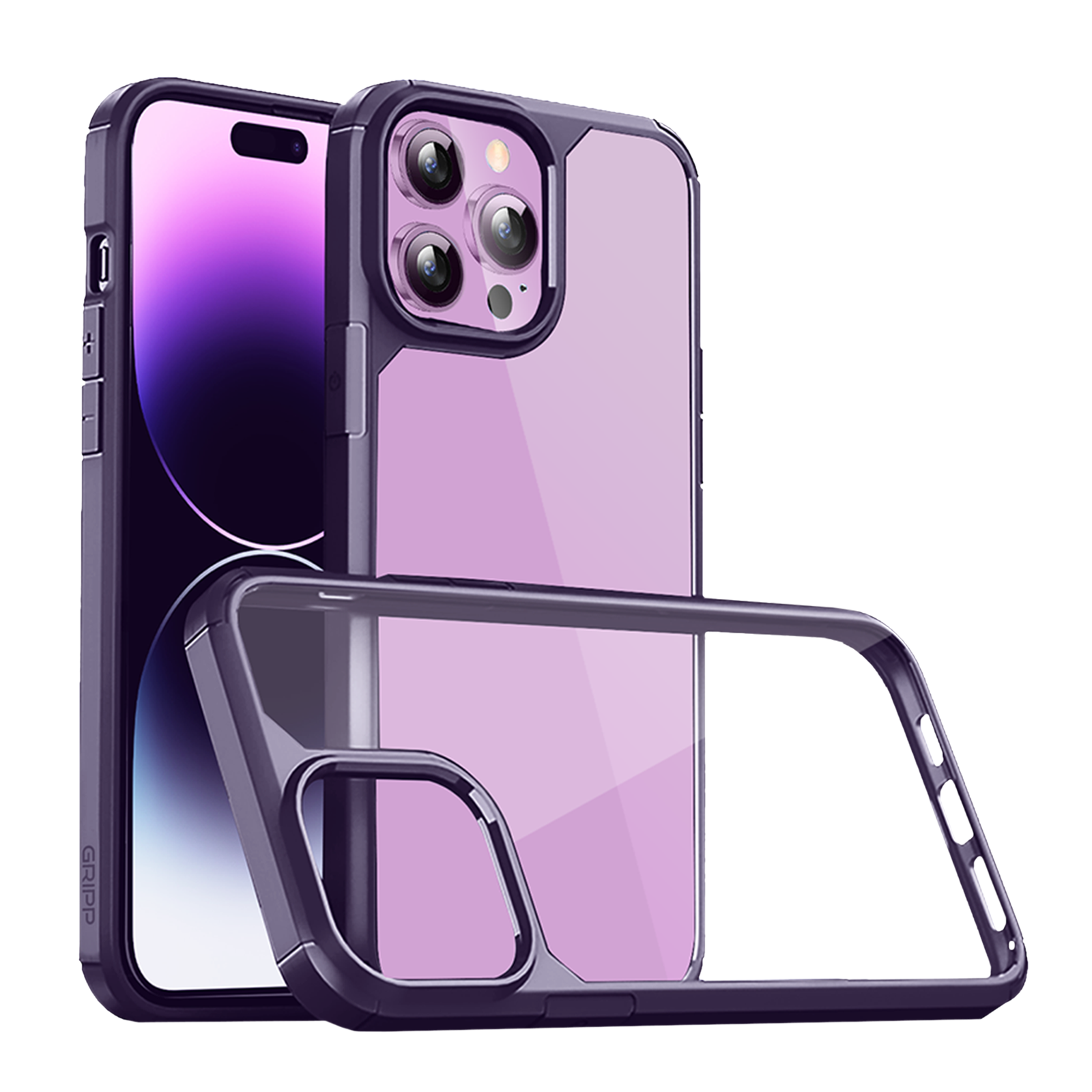 GRIPP Defender TPU/PC Back Case For iPhone 14 Pro (360 Full Protection, GR-IP14P-DFRPPL, Purple)_1