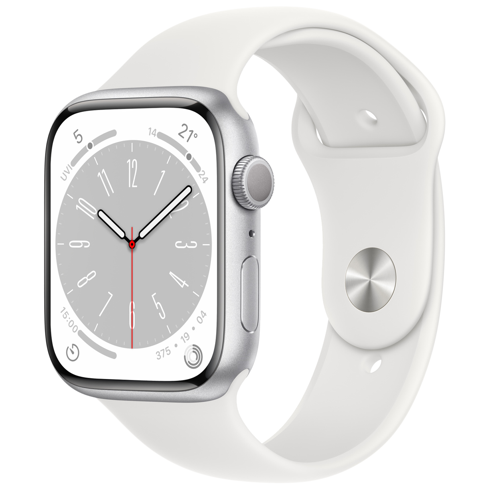 Apple Watch Series 8 with Sports Band (45mm Retina LTPO OLED Display, Silver Aluminium Case)_4