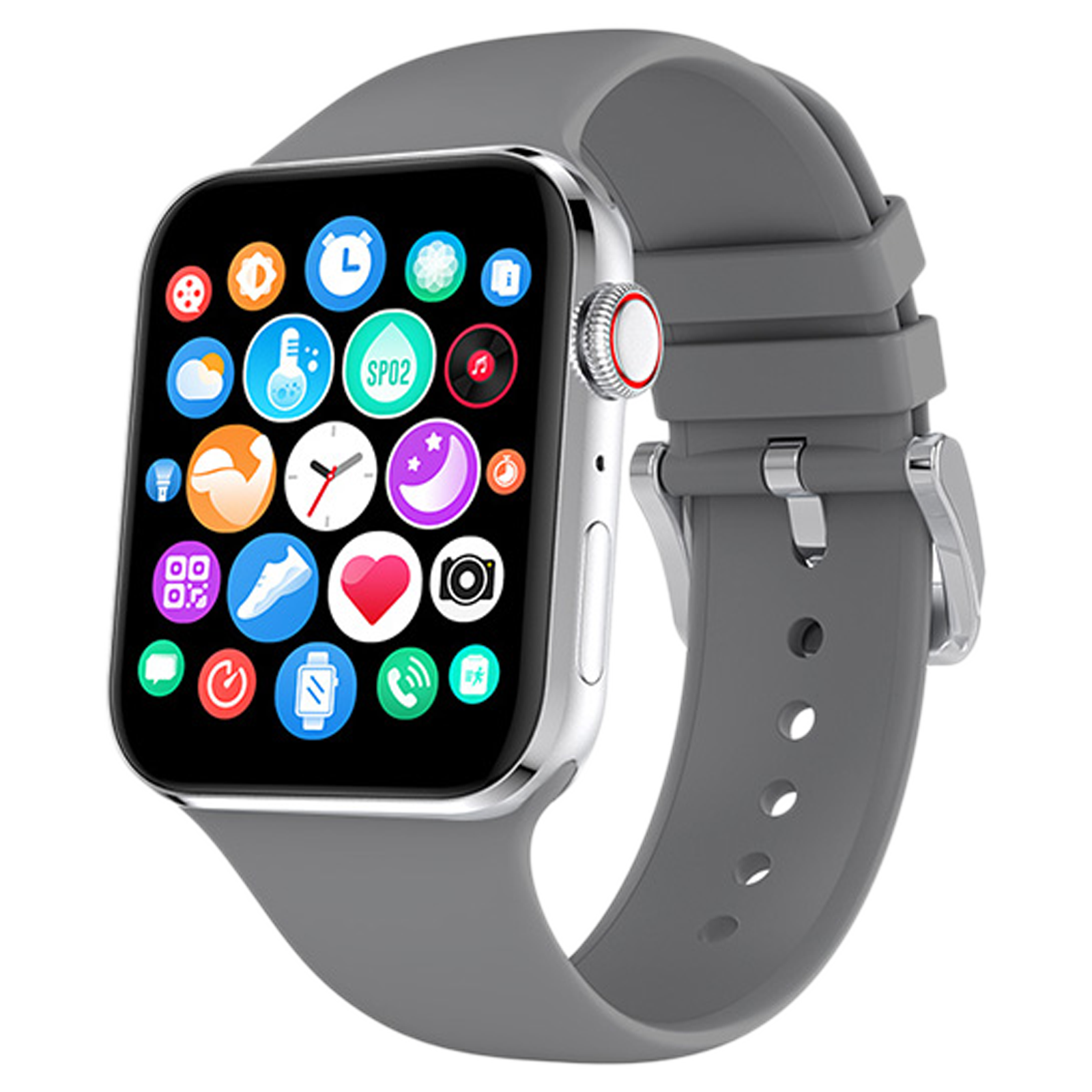 Inbase URBAN FIT S Smart Watch (Bluetooth, 45.2mm) (AMOLED Display, IB-3049, Silver/Grey, Silicone Band)_4