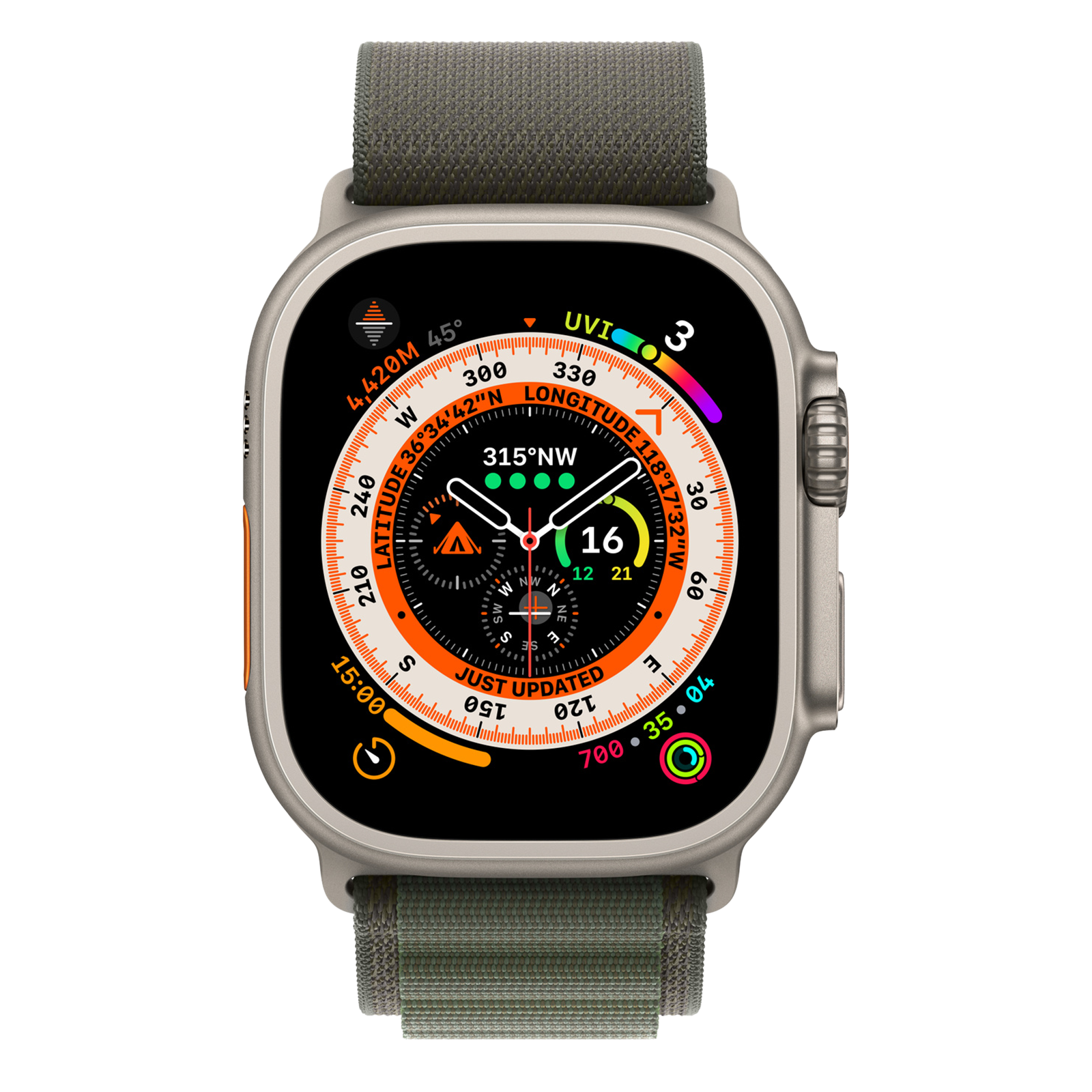 Apple Watch Ultra with Green Alpine Loop (49mm Retina LTPO OLED Display, Titanium Case)_1