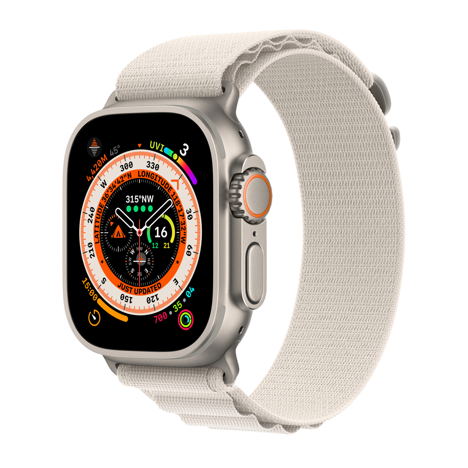 Apple Watch Ultra with Starlight Alpine Loop (49mm Retina LTPO OLED Display, Titanium Case)_4