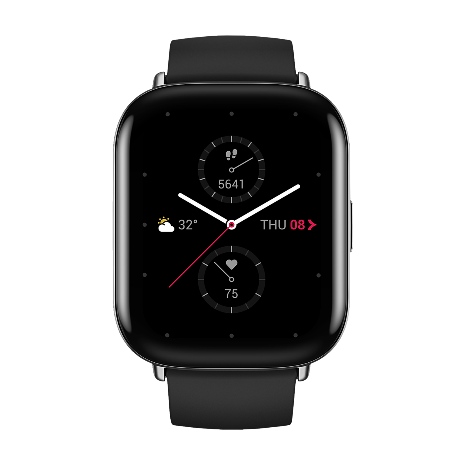 Amazfit Zepp E Smartwatch with Music Control (41.9mm AMOLED Display, 5ATM Water Resistant, Onyx Black Strap)_1