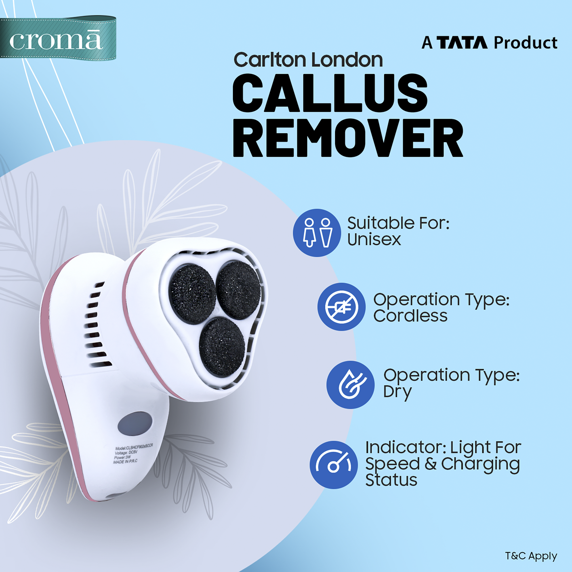 Carlton London Callus Remover (2 Replaceable Heads, CLSHCF902sSCCR, White/Pink)_2