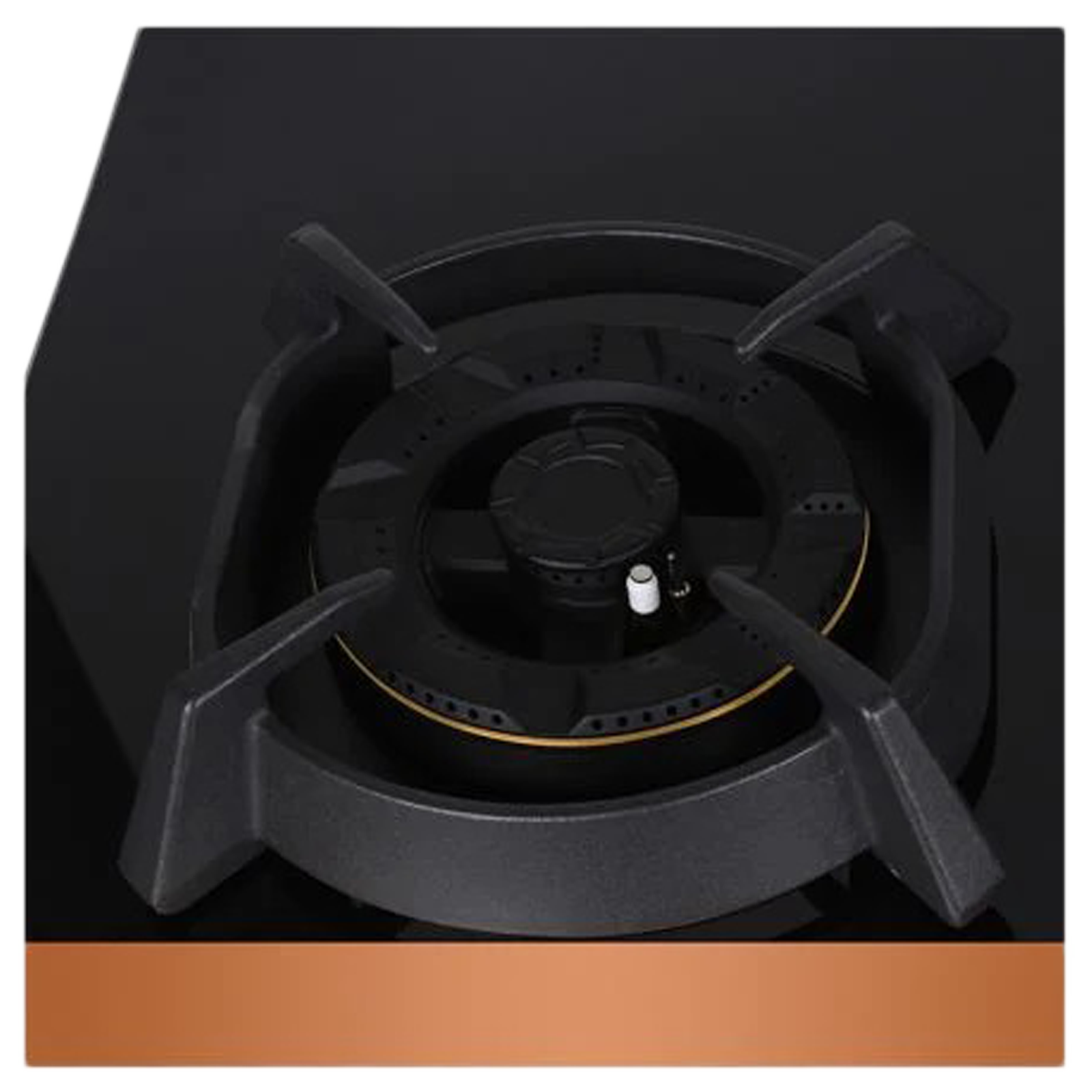 Faber Utopia Pro HT 804 BR CI 4 Burner Toughened Black Glass Built-in Gas Hob (Brass Burners, 106.0679.386, Black)_3