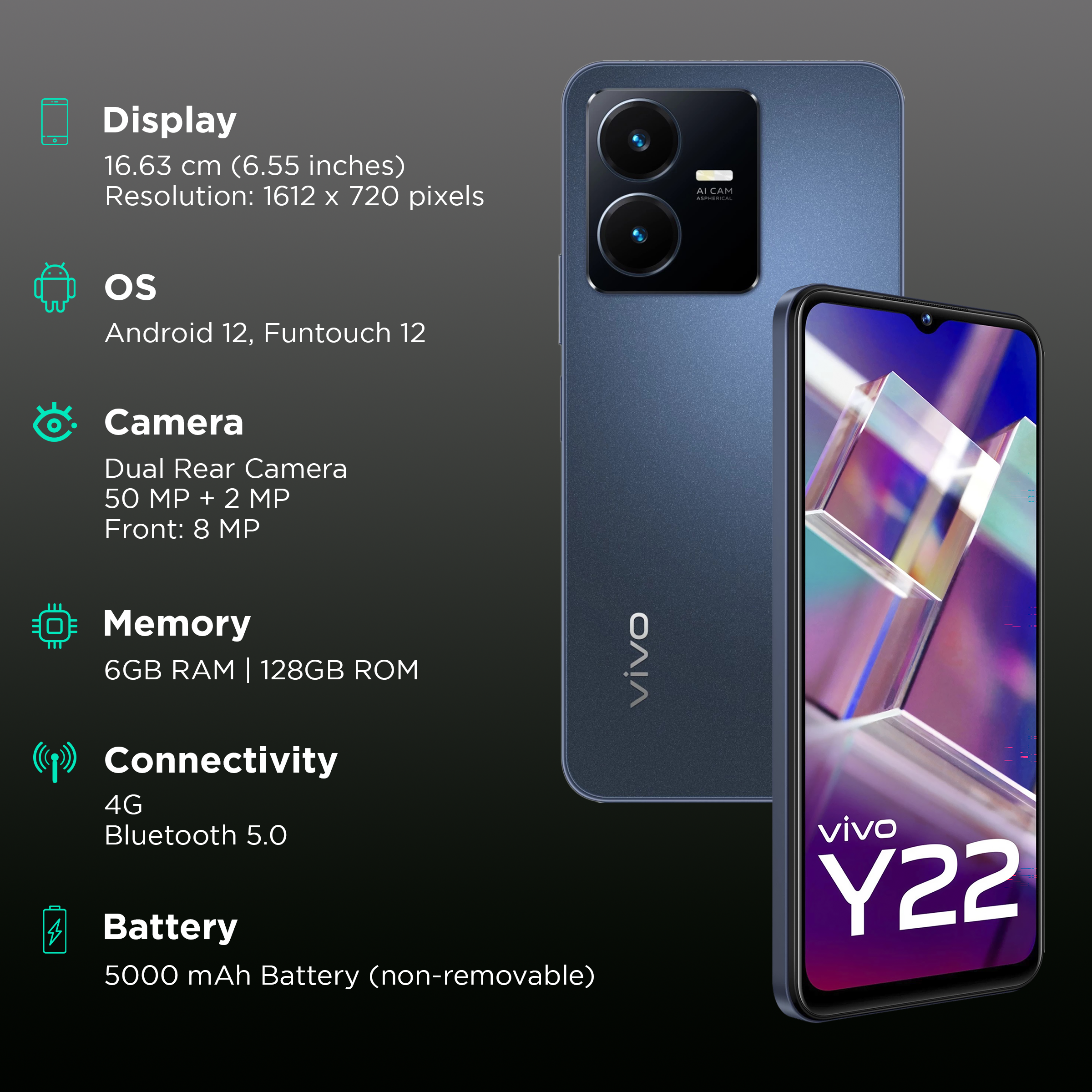 vivo y22 128 gb