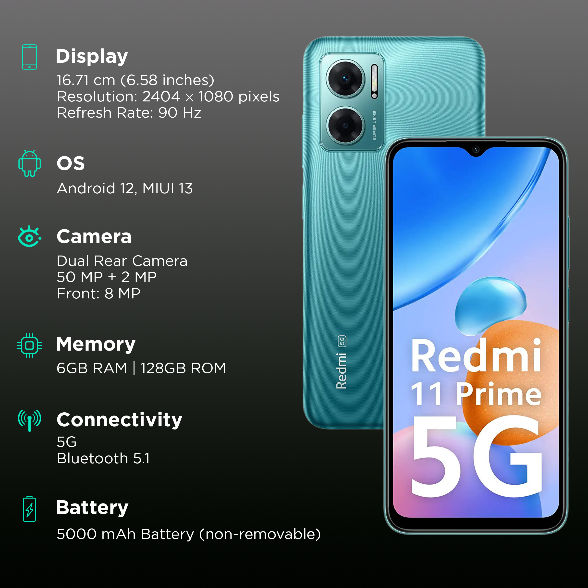 Redmi 11 Prime 5G (6GB RAM, 128GB, Meadow Green)_3