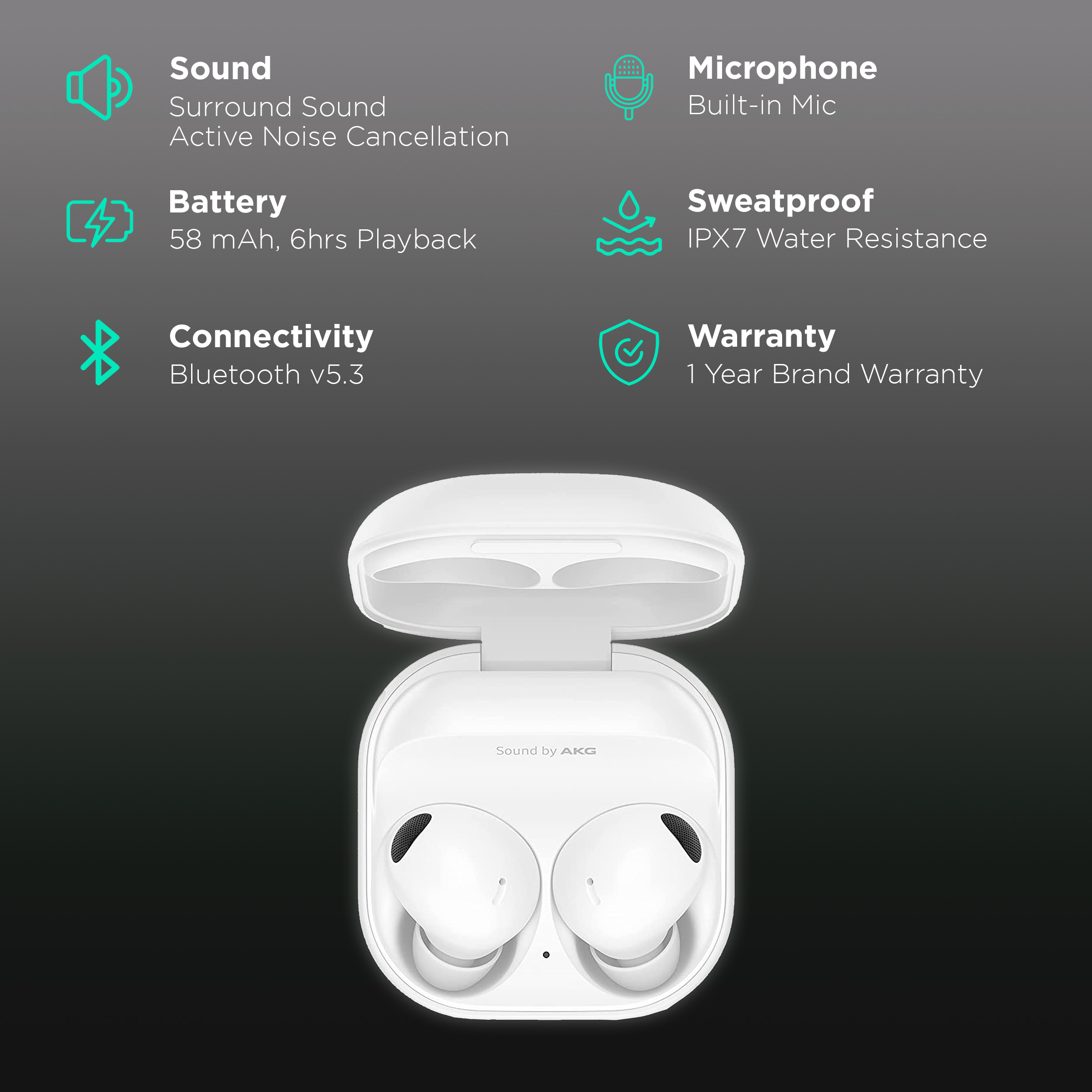 Samsung Galaxy Buds2 Pro Bluetooth Earbuds, True Wireless with Charging  Case, White 