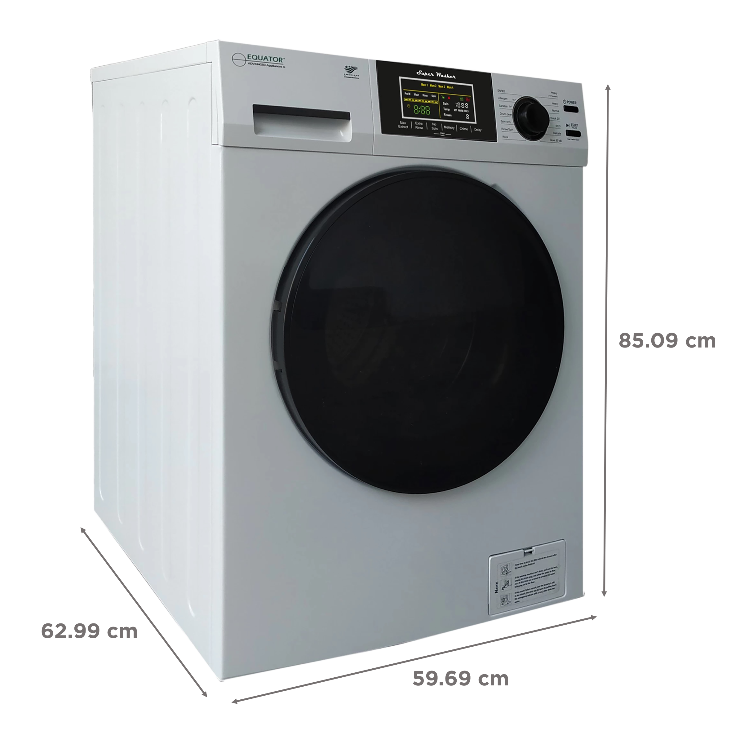 Equator 10.2 kg Fully Automatic Front Load Washing Machine (EW830, In-built Heater, White)_3