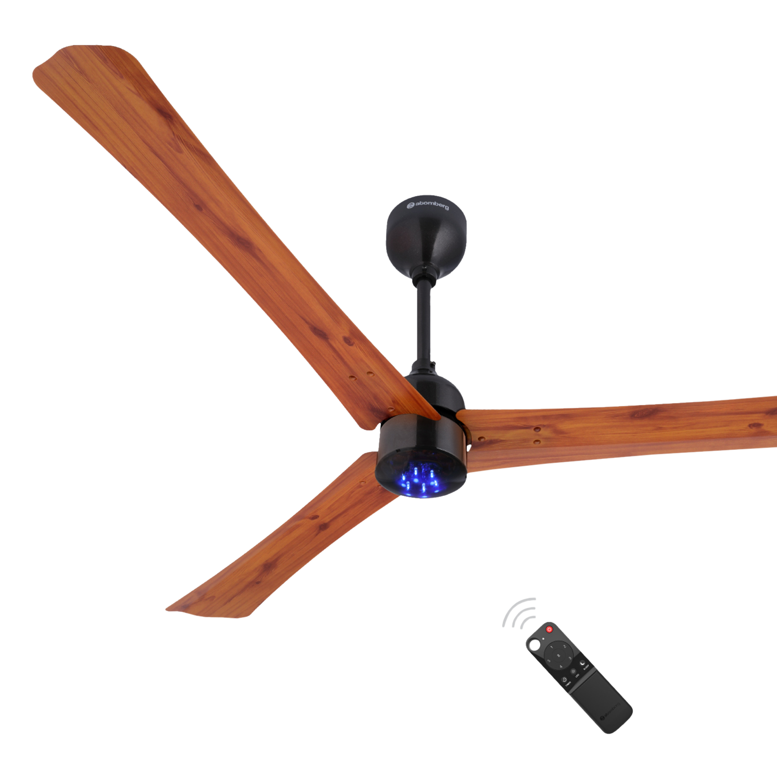Atomberg Renesa+ 140cm Sweep 3 Blade Ceiling Fan (5 Star BEE Rated With Remote Control, Golden Oakwood)_1