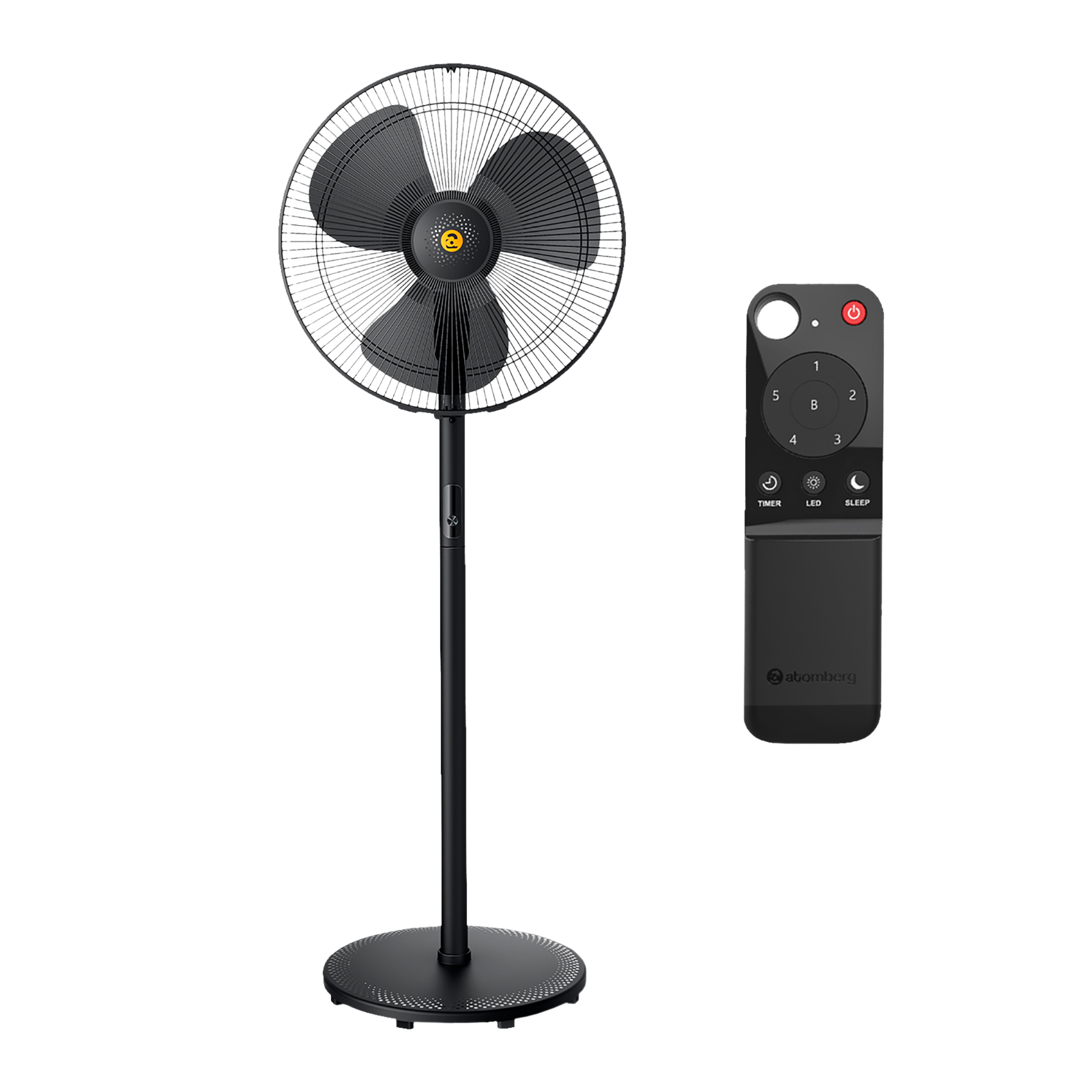 Atomberg Renesa 40cm Sweep 3 Blade Pedestal Fan (With Remote Control, Black)