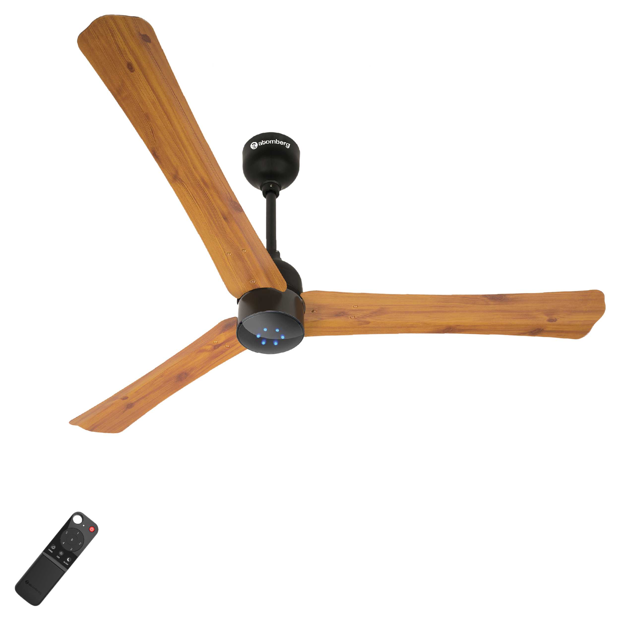 Atomberg Renesa+ 120cm Sweep 3 Blade Ceiling Fan (5 Star BEE Rated With Remote Control, Oak Wood)_1