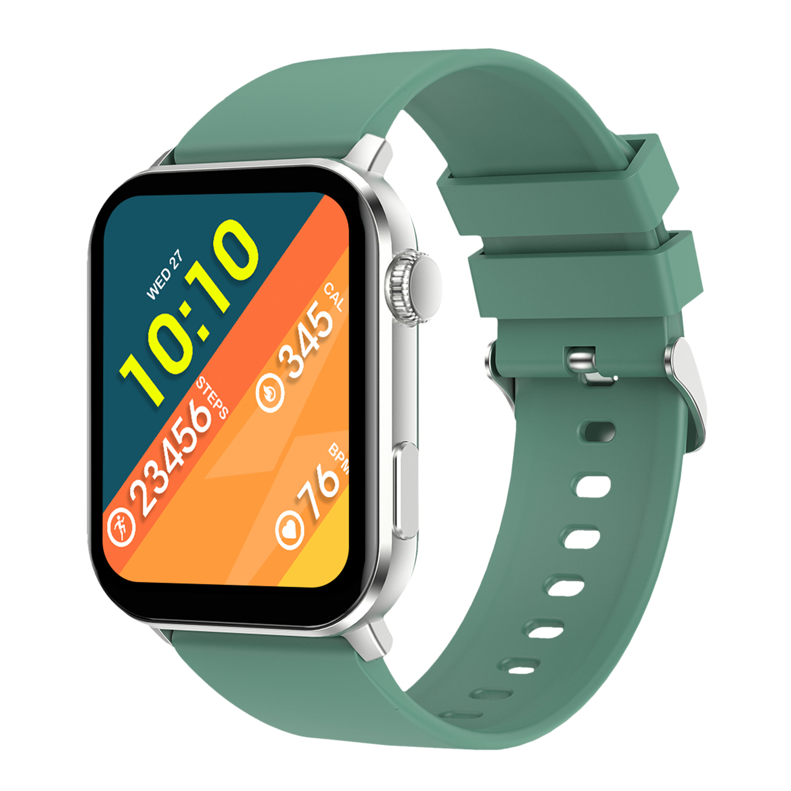 Fire-Boltt Ninja Bell BSW040 Smartwatch with Bluetooth Calling (42mm HD Display, IP68 Water Resistant, Green Strap)_1