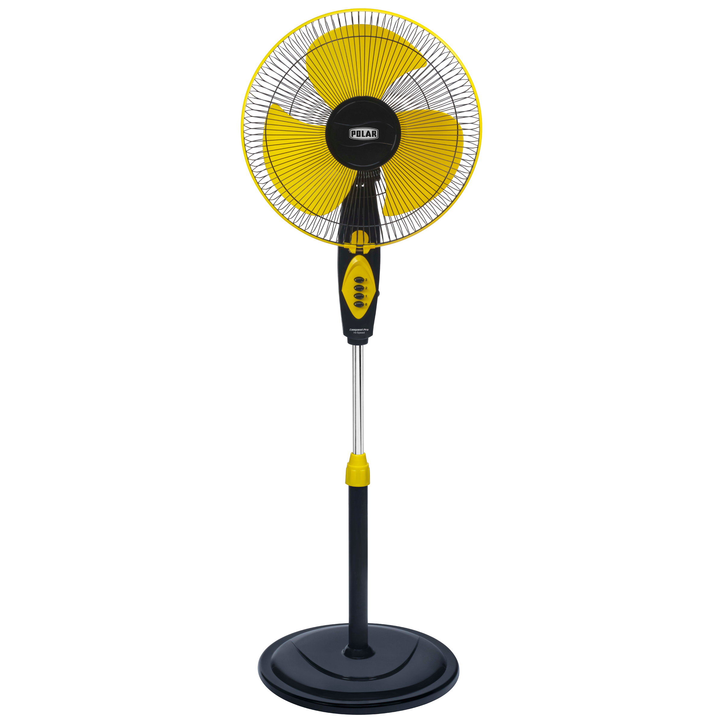 Polar Conquest 40cm Sweep Pedestal Fan (Child-Proof Guard, CONPF16HSYB, Yellow Black)