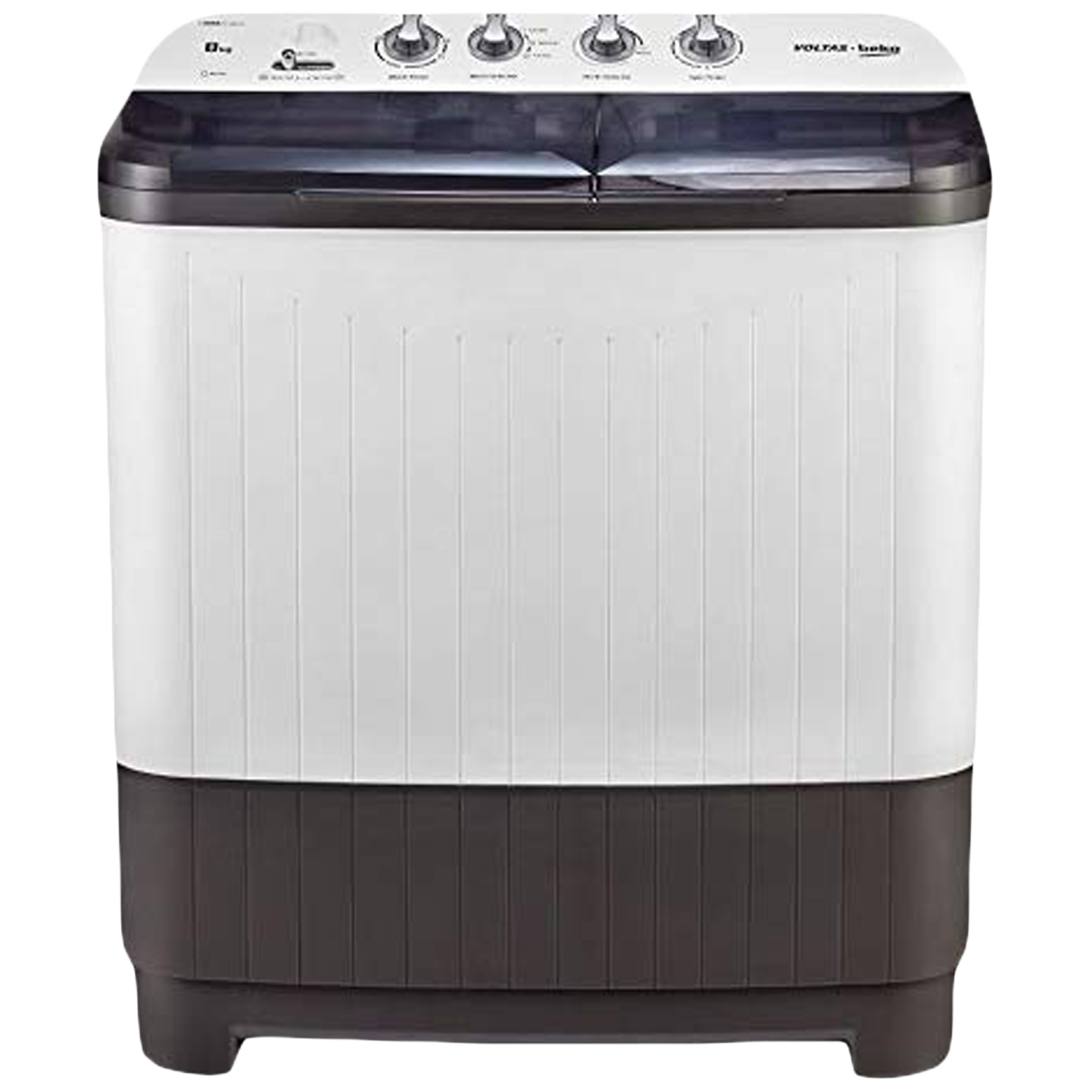 Voltas Beko 8 kg 5 Star Semi Automatic Washing Machine with IPX4 Control Panel (WTT80DGRT, Grey)