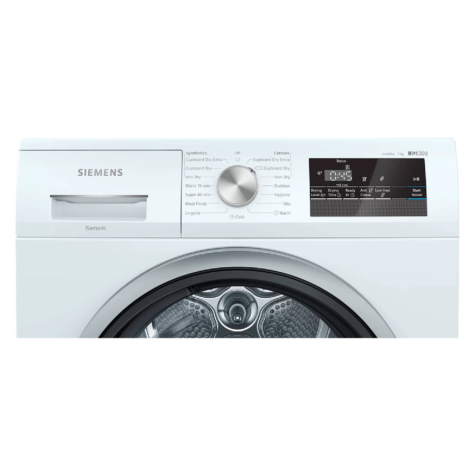 Siemens 7 kg Fully Automatic Front Load Dryer (WT46N203IN, Galvalume Drum, White)_4