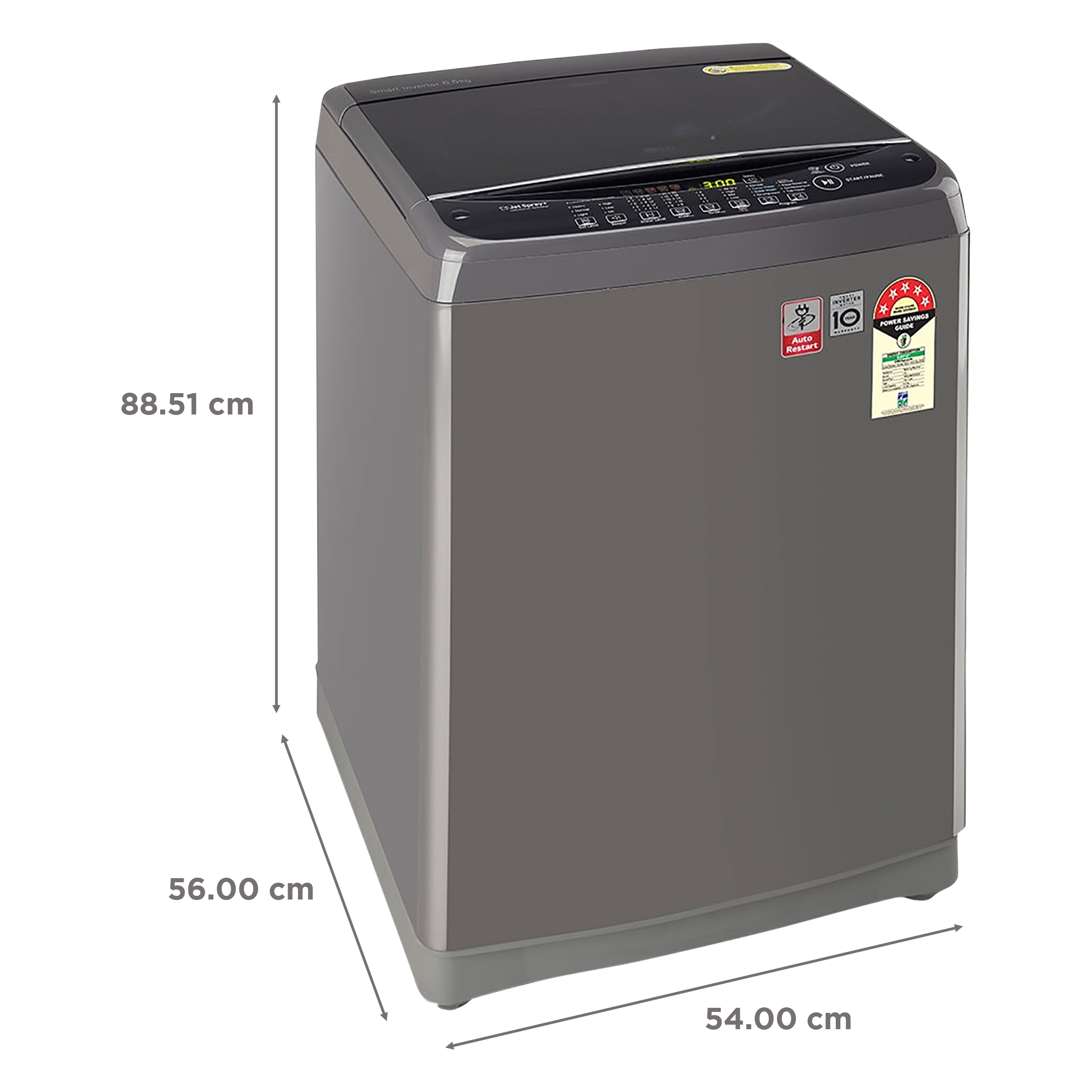 Buy LG 6.5 kg 5 Star Inverter Fully Automatic Top Load Washing Machine ...