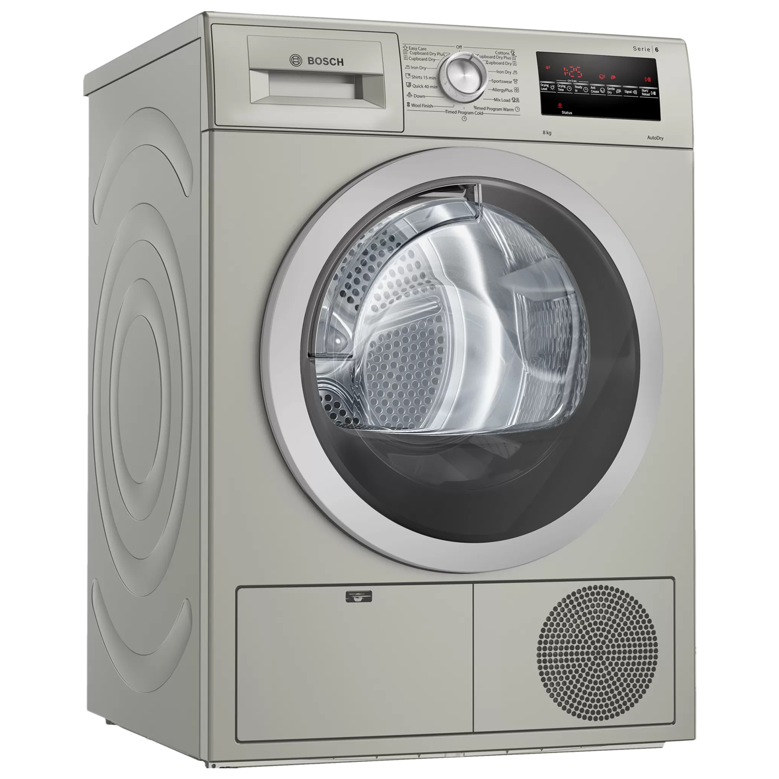 Bosch 8 kg 5 Star Fully Automatic Front Load Dryer (Series 6, WTG8640SIN, In-Built Heater, Silver Inox)_1