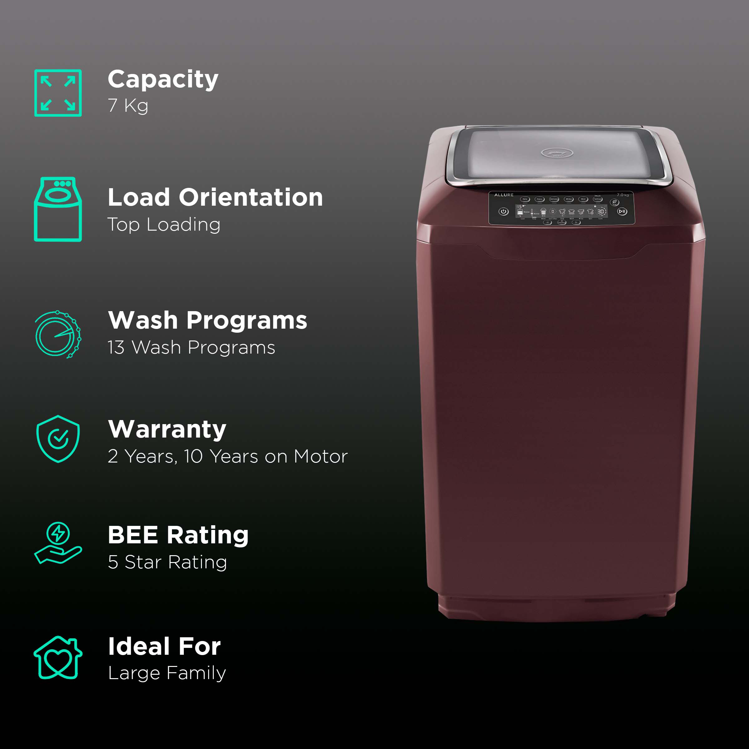 godrej eon allure washing machine 7 kg