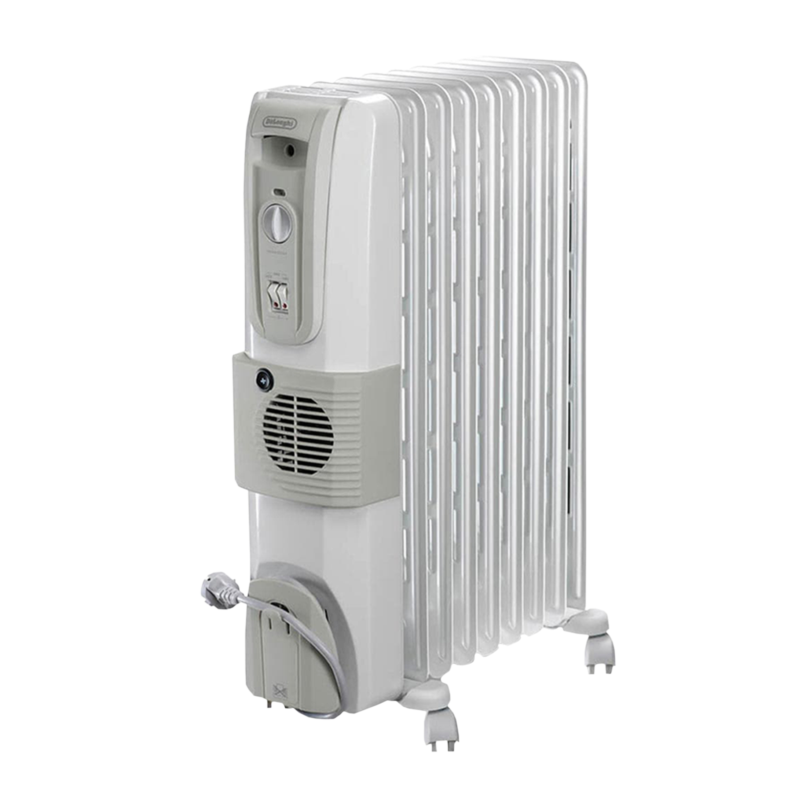 De'Longhi HOR 3000 Watts Fan Oil Filled Heater (Thermostat Control, KH771230V, White)