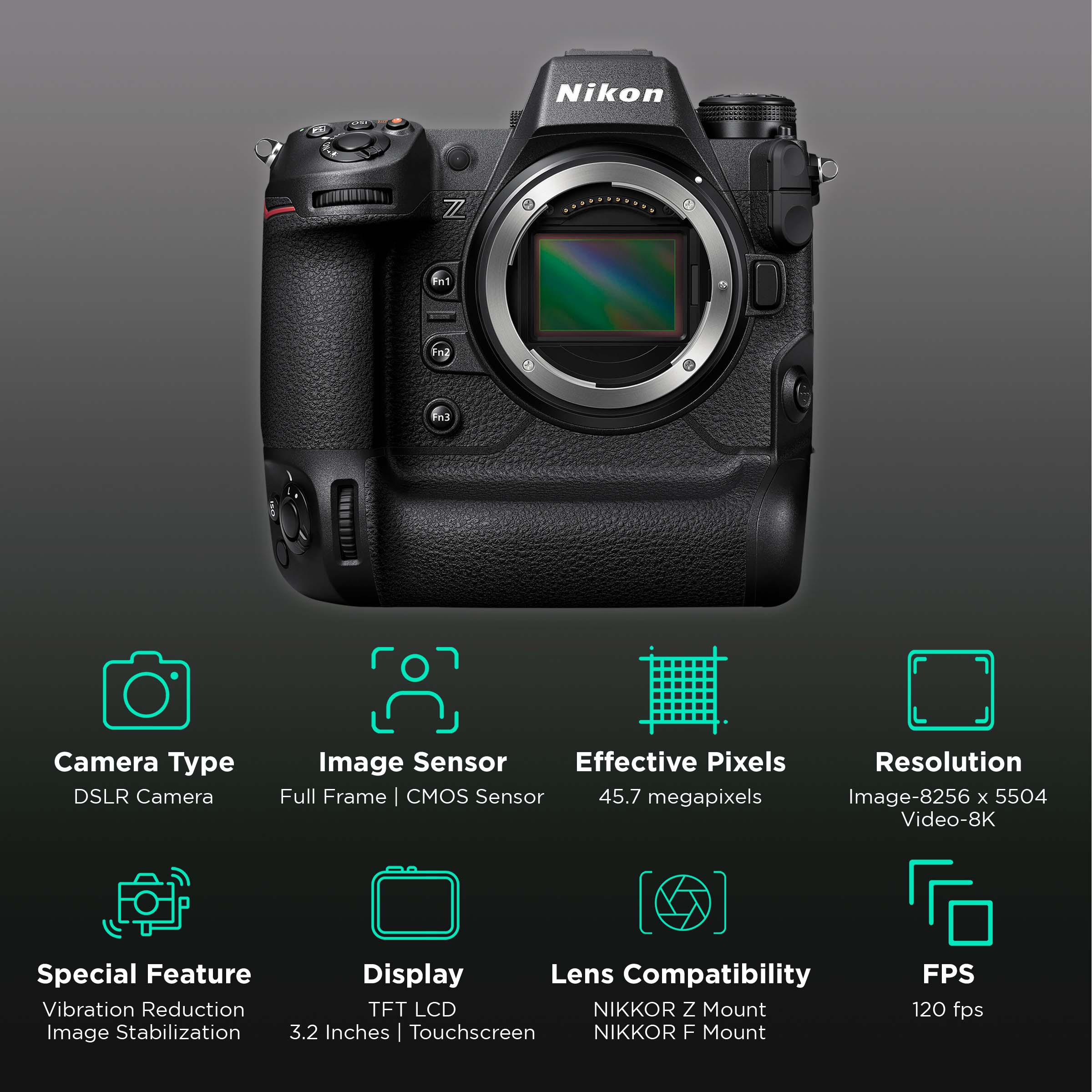 Nikon Z 9 45.7MP Mirrorless Camera (Body Only, 35.9 x 23.9 mm Sensor, 5-Axis Image Sensor Shift)_2